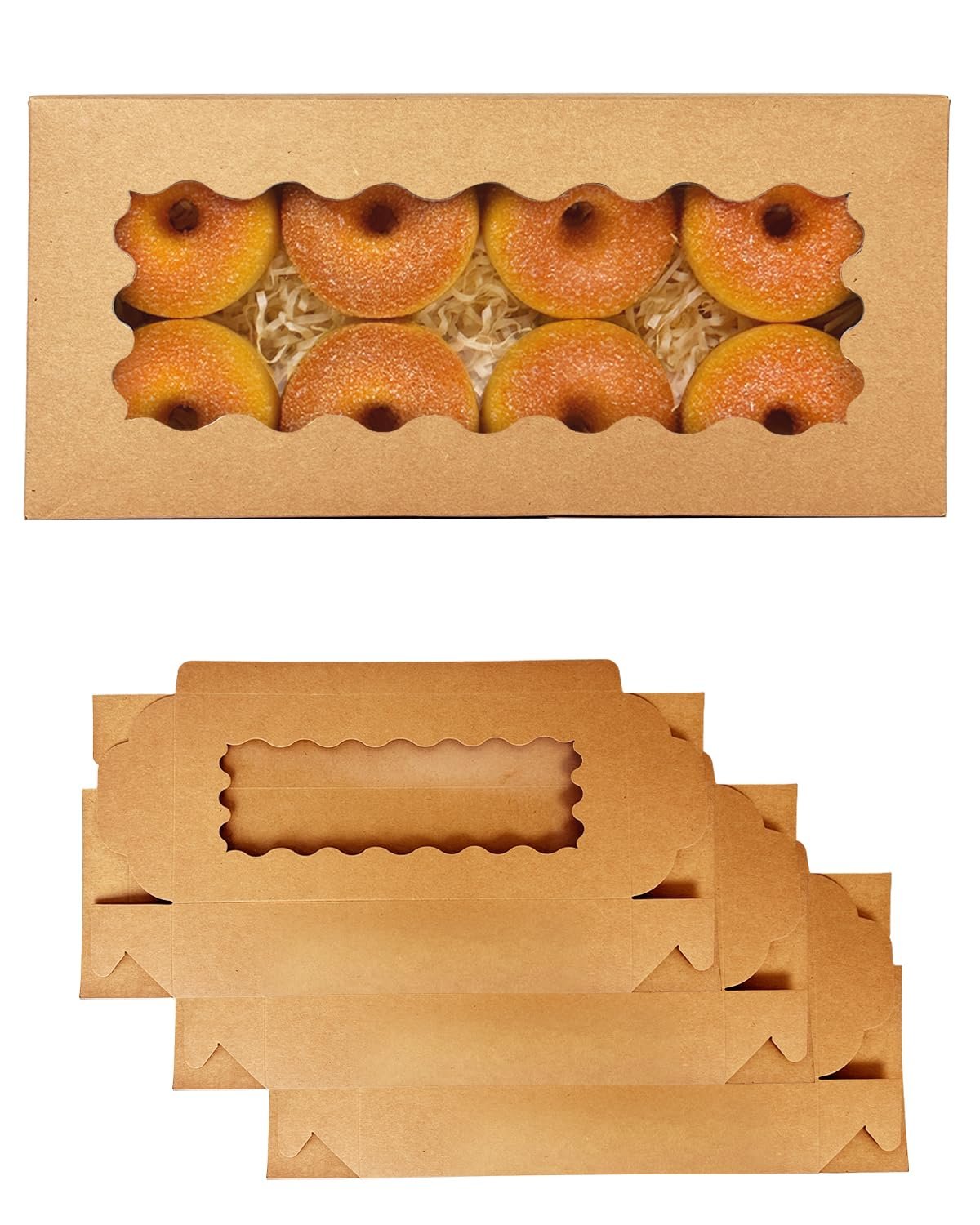 Caja de Galletas Marrón con Ventana 12x5.5x2.5 Pulgadas 50 Packs para Pastelería con Logo Personalizado, Ideal para Marca Blanca, Proveedor de Embalaje. Caja de Galletas Marrón con Ventana 12x5.5x2.5 Pulgadas 50 Packs para Pastelería con Logo Personalizado, Ideal para Marca Blanca, Proveedor de Embalaje.