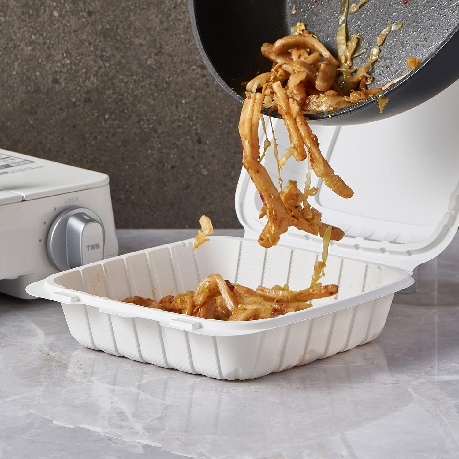 Logo Personalizado Contenedores de Comida Desechables 8X8