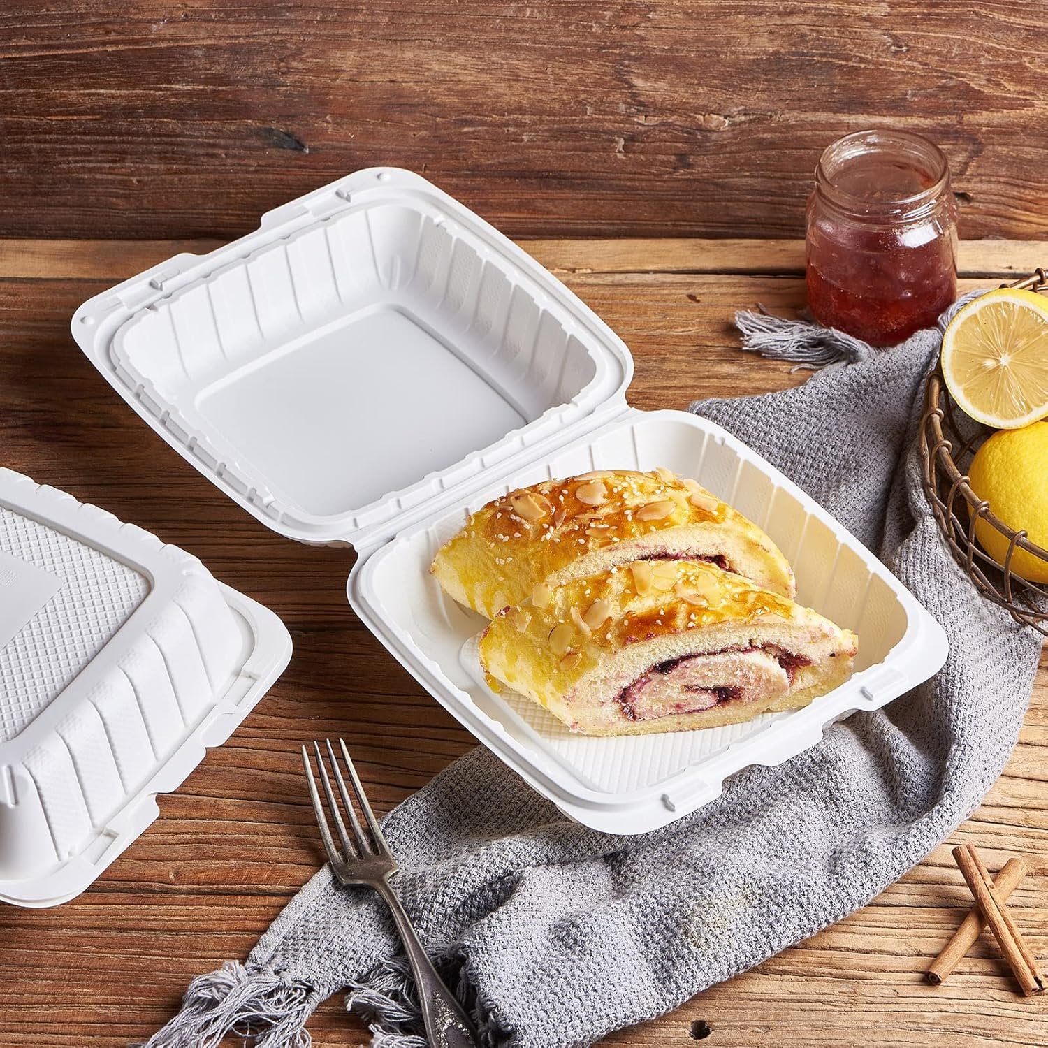 Logo Personalizado Contenedores de Comida Desechables 8X8