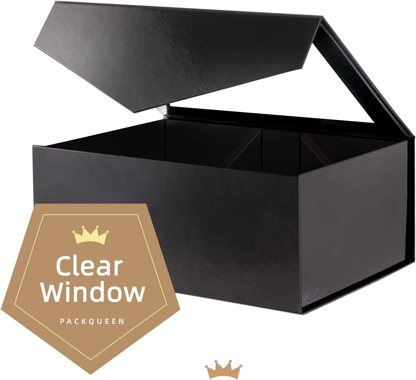 Cajas de regalo negras con ventanas, 9x6.5x3.8 pulgadas, ideales para regalos; personaliza tu logo en cajas de marca blanca con cintas y tarjetas, suministradas por nuestro fabricante.