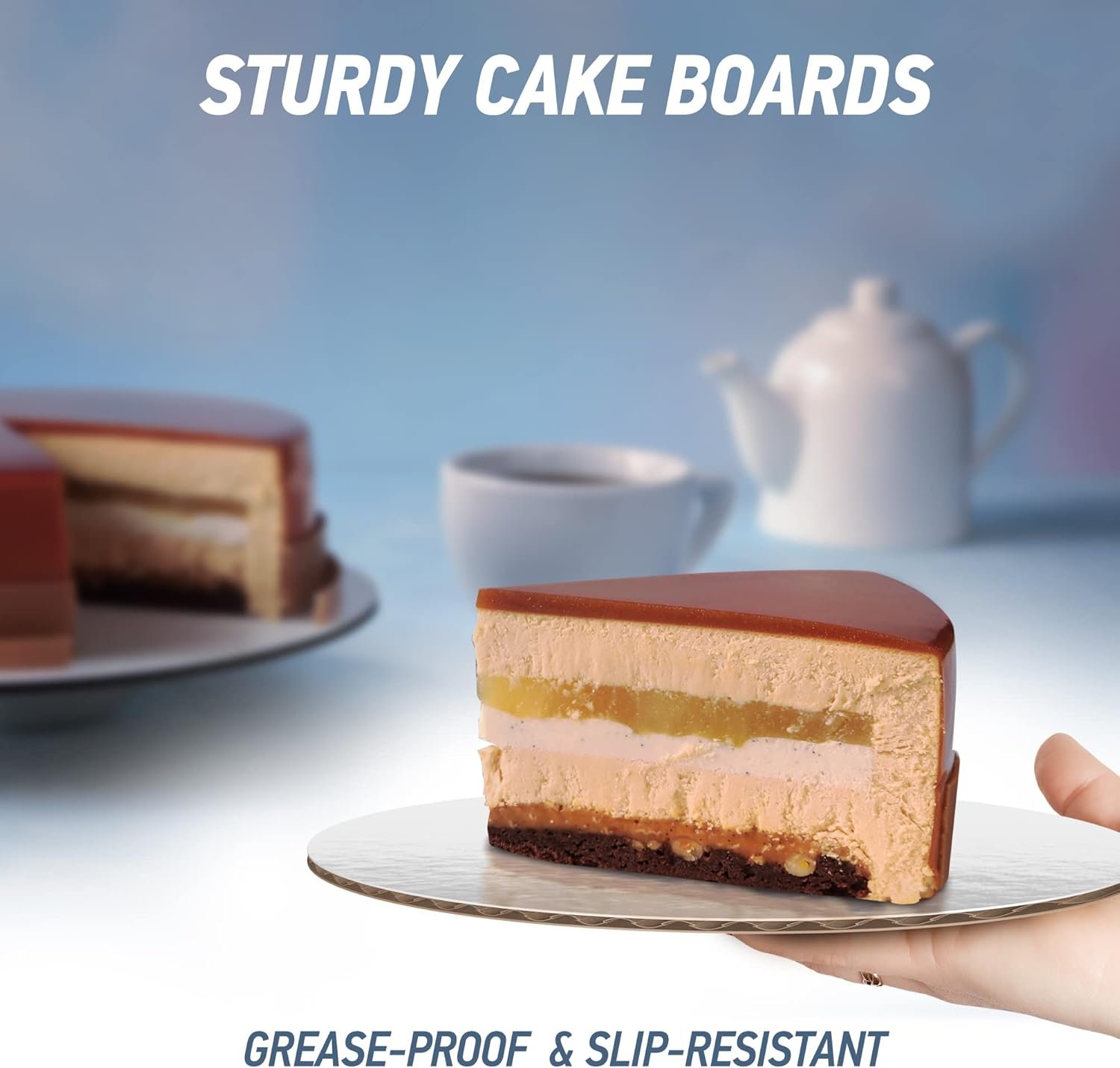 Tablero de tortas para marca blanca - Kit de niveles 10 pulgadas, 8 pulgadas y 6 pulgadas (5 piezas cada uno) con rondas de papel pergamino, espigas de madera y espigas de paja - Kit de apilamiento de rondas de cartón [130 piezas] de proveedor.