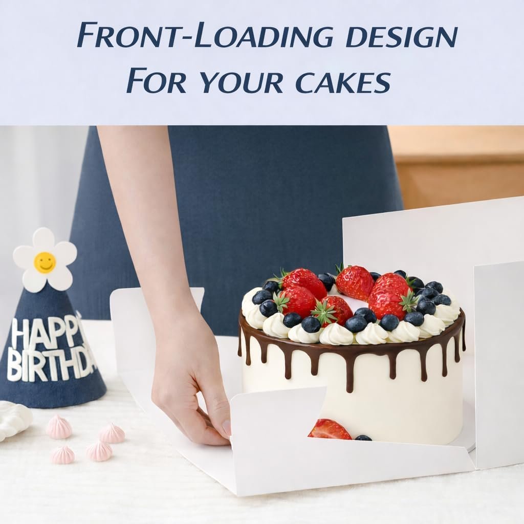 Logo Personalizado en Cajas de Pastel de 12 Pulgadas - Juego de 5 Cajas Altas 12x12x8 con Drums de 0.5