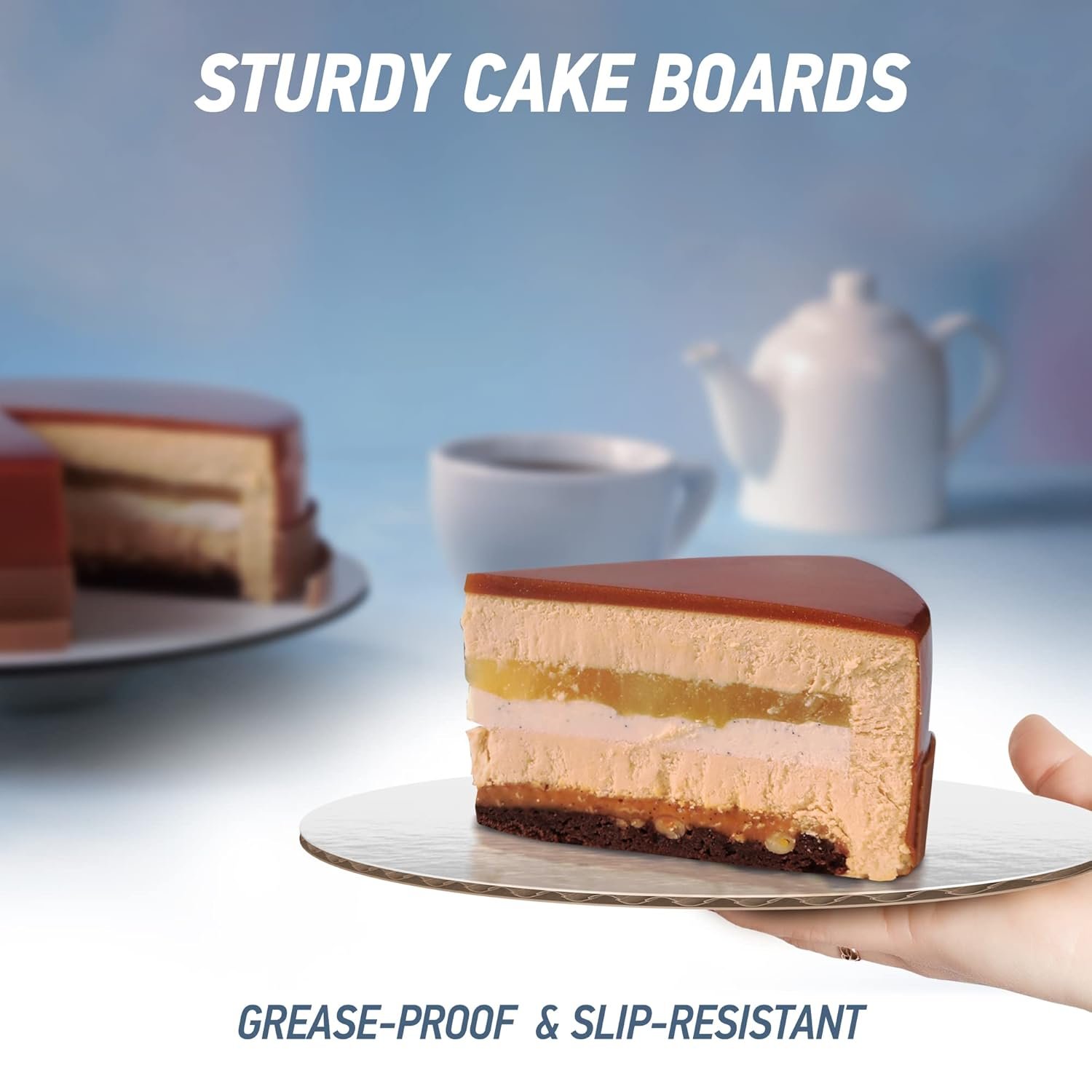 Kit de Apilamiento de Cartones para Pasteles con Logo Personalizado - Juego de Cartones de 12, 10, 8, 6 y 4 Pulgadas (5 Piezas Cada Uno) con Redondas de Papel Pergamino, Soportes de Madera y Varas de Paja - Ideal para Marca Blanca y Proveedor [215 Piezas]