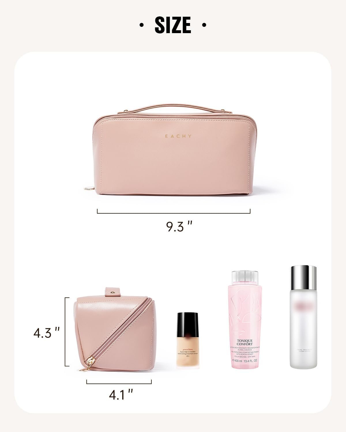 Logo Personalizado Necesidades de Viaje, Bolsa de Maquillaje Grande, Impermeable de PU, Portátil para Cuidado de la Piel, Pinceles y Esenciales de Viaje, Fabricante de Productos Cosméticos.