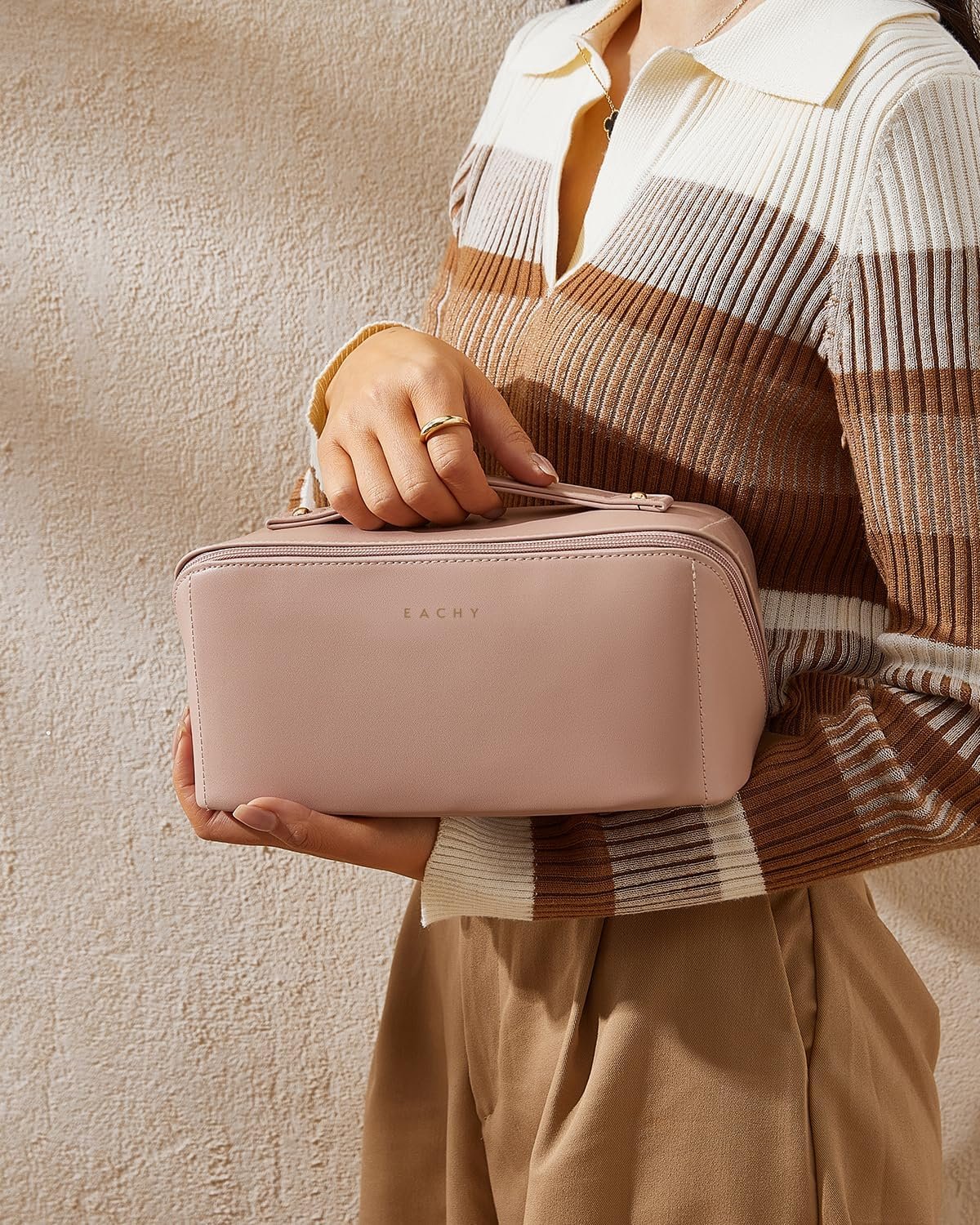 Logo Personalizado Necesidades de Viaje, Bolsa de Maquillaje Grande, Impermeable de PU, Portátil para Cuidado de la Piel, Pinceles y Esenciales de Viaje, Fabricante de Productos Cosméticos.