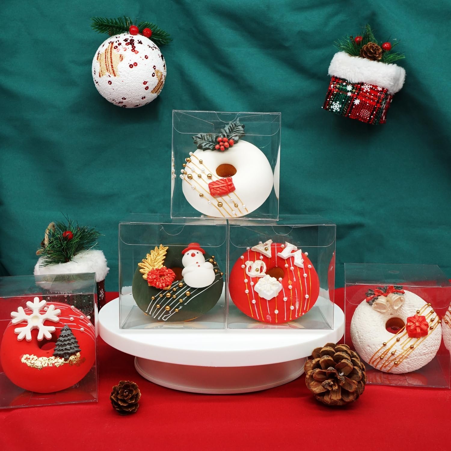 Logo Personalizado Cajas de Favor Transparentes 3x3x3 Pulgadas para Bombas de Chocolate y Pasteles Pequeños, Marca Blanca, Proveedor.