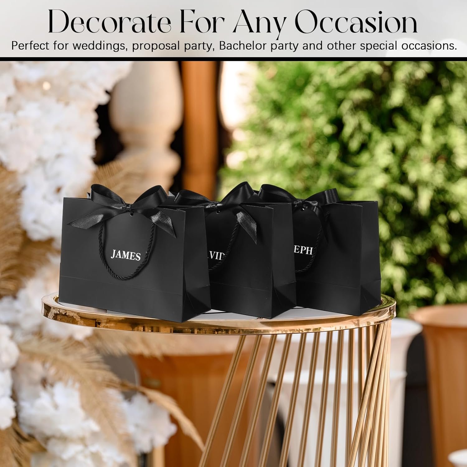 Bolsas de Regalo Personalizadas con Logo - Paquete de 6 Bolsas para Groomsmen con Nombres y Pegatinas, Cinta de Moño, Ideal para Bodas, Propuestas, Despedidas de Soltero y Cumpleaños, Proveedor de Fábrica para Regalos de Bienvenida.