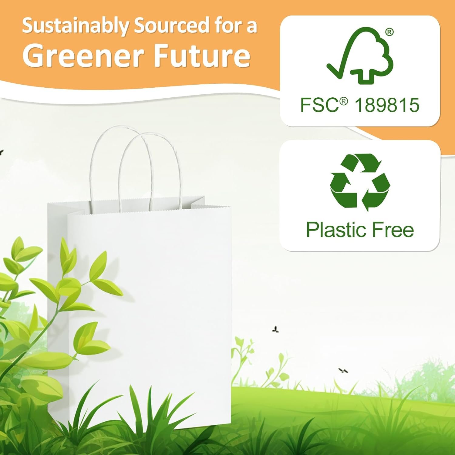 Bolsas de Regalo Blancas 25 Pcs 8x4.25x10.5 Kraft con Logo Personalizado para Compras y Regalos, Marca Blanca en papel con asas, Proveedor de Bolsas Medianas. Bolsas de Regalo Blancas 25 Pcs 8x4.25x10.5 Kraft con Logo Personalizado para Compras y Regalos, Marca Blanca en papel con asas, Proveedor de Bolsas Medianas.