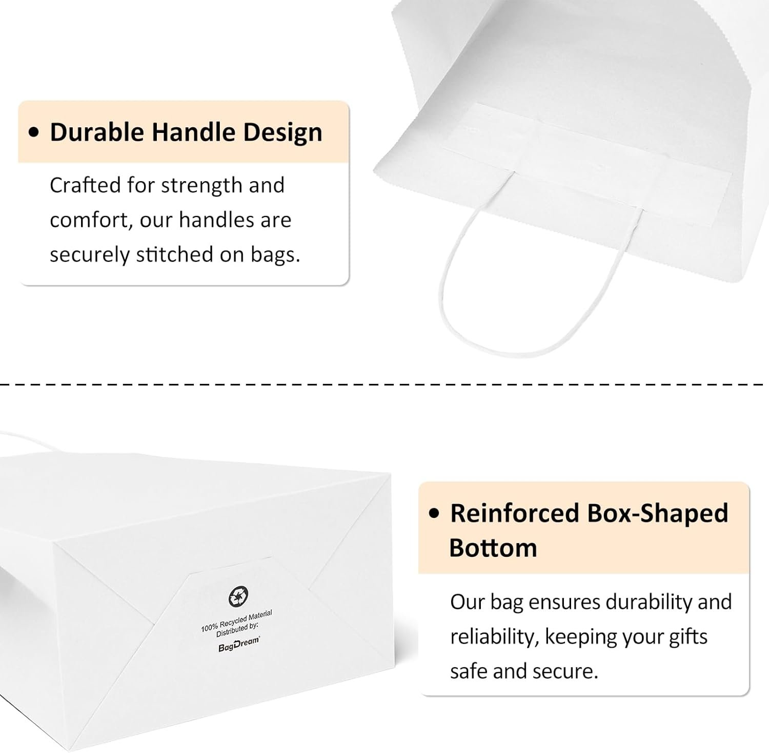 Bolsas de Regalo Blancas 25 Pcs 8x4.25x10.5 Kraft con Logo Personalizado para Compras y Regalos, Marca Blanca en papel con asas, Proveedor de Bolsas Medianas. Bolsas de Regalo Blancas 25 Pcs 8x4.25x10.5 Kraft con Logo Personalizado para Compras y Regalos, Marca Blanca en papel con asas, Proveedor de Bolsas Medianas.