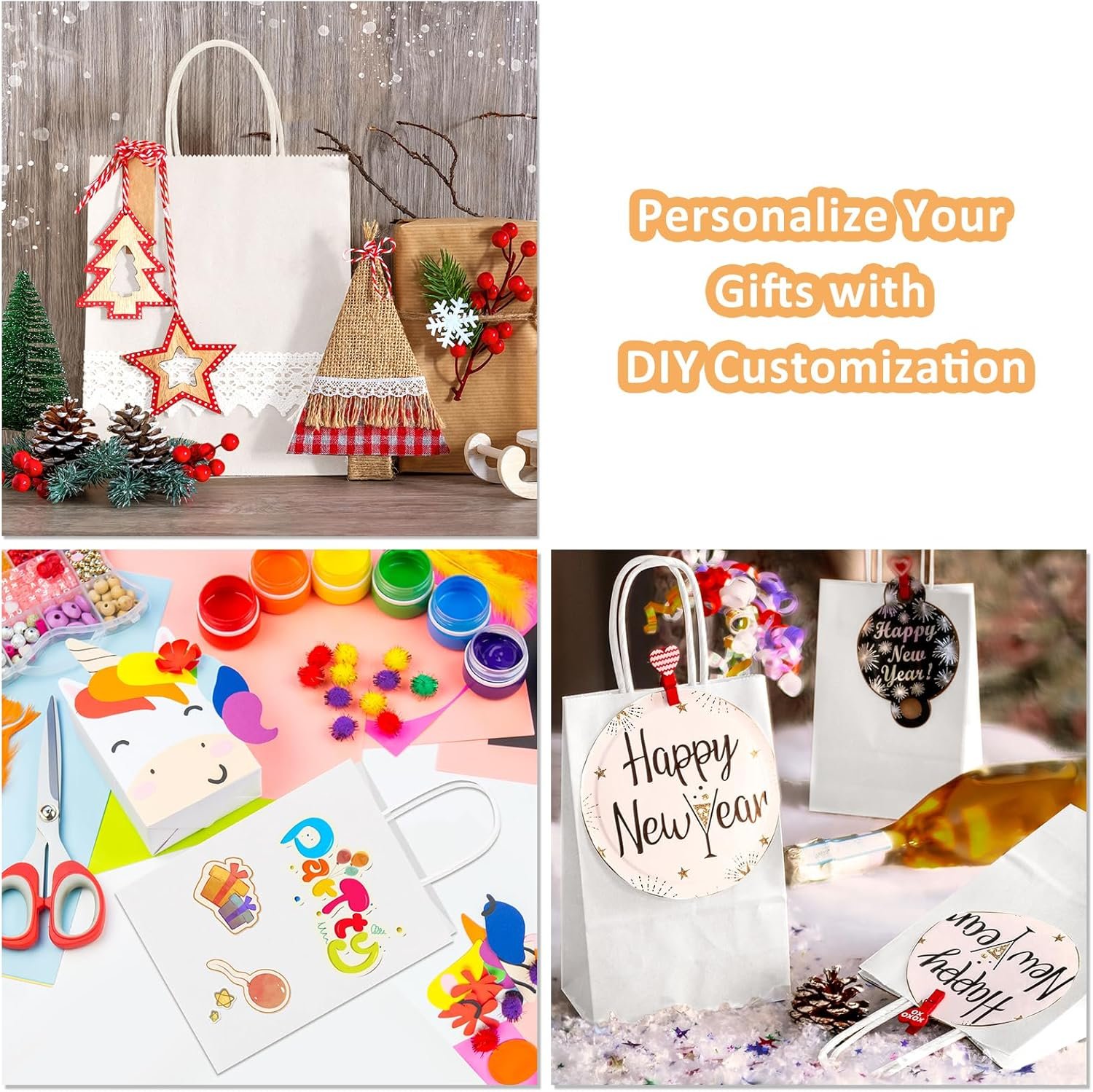 Bolsas de Regalo Blancas 25 Pcs 8x4.25x10.5 Kraft con Logo Personalizado para Compras y Regalos, Marca Blanca en papel con asas, Proveedor de Bolsas Medianas. Bolsas de Regalo Blancas 25 Pcs 8x4.25x10.5 Kraft con Logo Personalizado para Compras y Regalos, Marca Blanca en papel con asas, Proveedor de Bolsas Medianas.