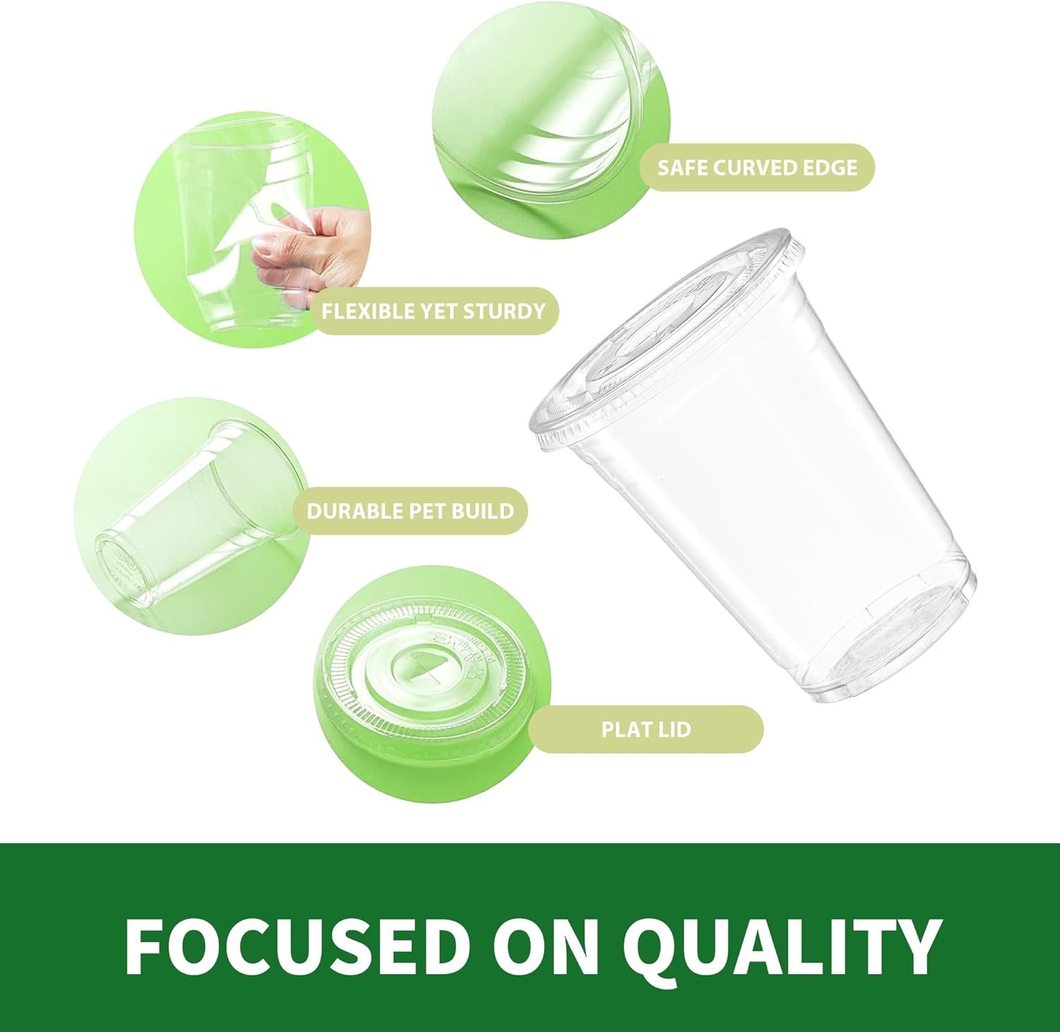 Cups de plástico transparente con tapa plana, 50 sets de 20 oz (100 piezas) desechables PET cristal, ideales para café helado, batidos, malteadas, jugos, postres, bebidas para llevar y frías. Logo personalizado disponible, fabricación en nuestra fábrica. Cups de plástico transparente con tapa plana, 50 sets de 20 oz (100 piezas) desechables PET cristal, ideales para café helado, batidos, malteadas, jugos, postres, bebidas para llevar y frías. Logo personalizado disponible, fabricación en nuestra fábrica.