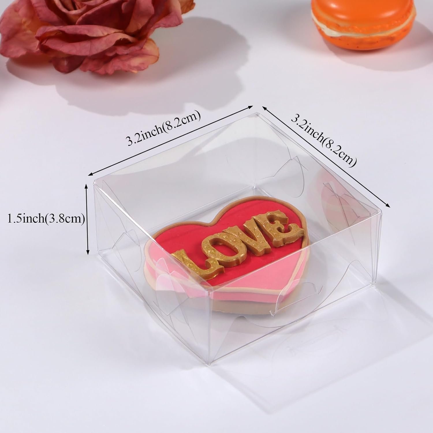 Logo Personalizado 50PCS Cajas de Galletas Transparentes 3.3X3.3X1.5 pulgadas, Perfectas para Exhibir Artículos Pequeños como Joyería, Manualidades, Golosinas, Oreos, Jabón, Macarons, Trufas de Chocolate, Donas, Mini Pastelería, Brownies y Más Favoritos de Boda Fabricante. Logo Personalizado 50PCS Cajas de Galletas Transparentes 3.3X3.3X1.5 pulgadas, Perfectas para Exhibir Artículos Pequeños como Joyería, Manualidades, Golosinas, Oreos, Jabón, Macarons, Trufas de Chocolate, Donas, Mini Pastelería, Brownies y Más Favoritos de Boda Fabricante.