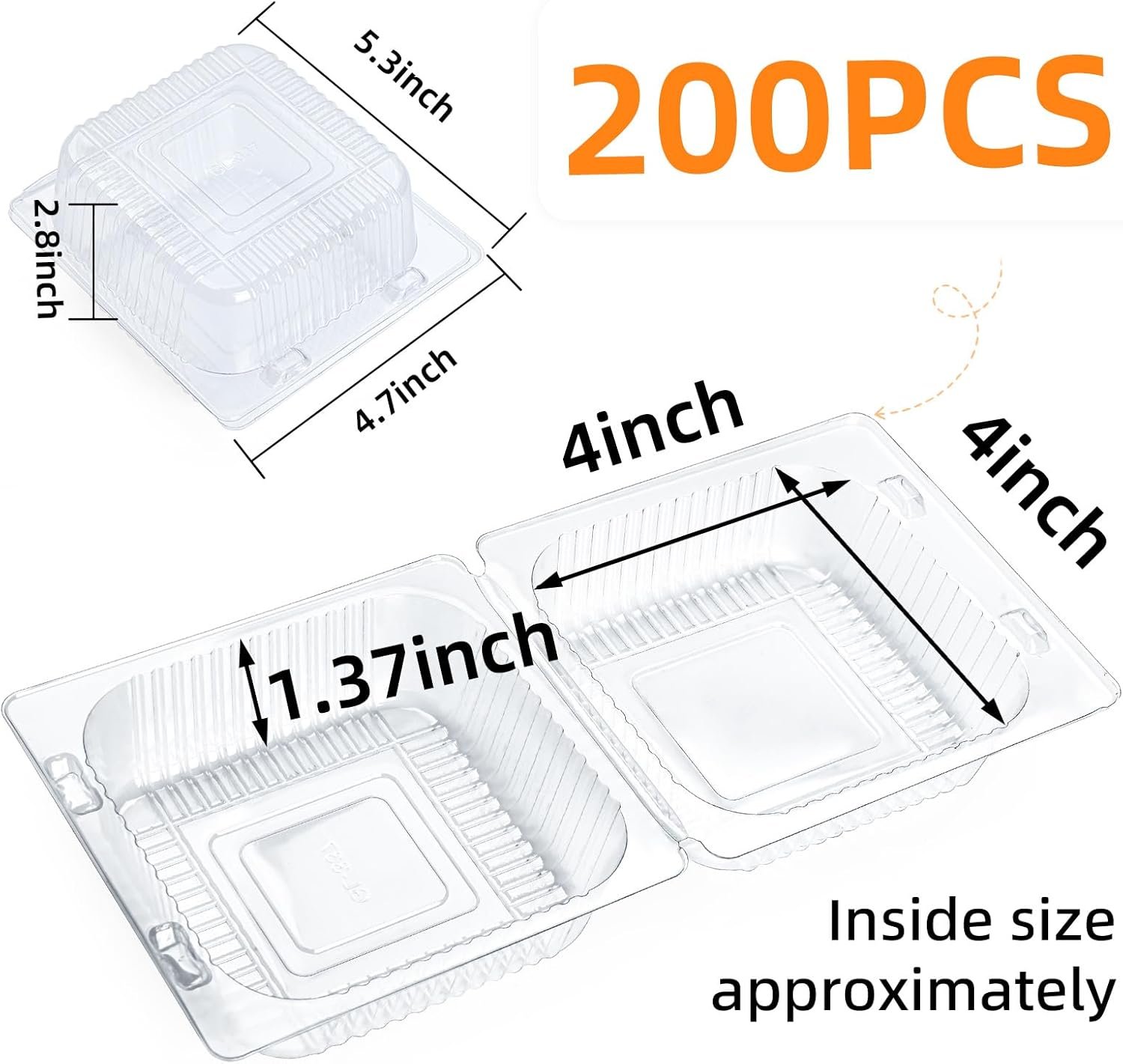 Contenedores Plásticos Transparentes de 200 Unidades con Tapa para Alimentos, Personalizados con Logo, Cajas Clamshell Desechables para Porciones de Pastel, Postre, Hamburguesa, Ensalada, Pastelería, Frutas, Bandeja para Comida, Proveedor. Contenedores Plásticos Transparentes de 200 Unidades con Tapa para Alimentos, Personalizados con Logo, Cajas Clamshell Desechables para Porciones de Pastel, Postre, Hamburguesa, Ensalada, Pastelería, Frutas, Bandeja para Comida, Proveedor.
