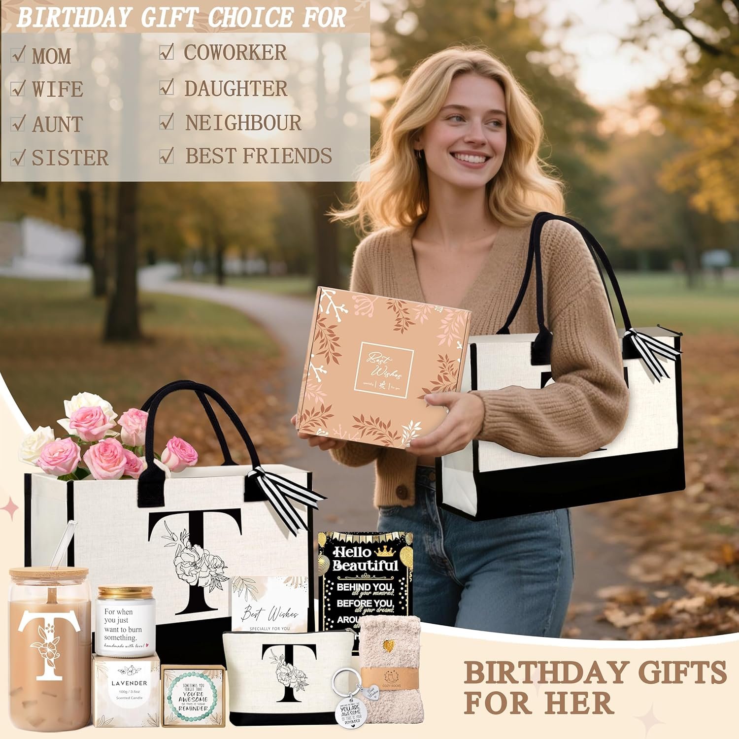 Logo Personalizado Regalo de Cumpleaños para Mujeres, Bolsa Tote Monogramada para Madre, Esposa o Maestra, Proveedor de Productos Personalizados Logo Personalizado Regalo de Cumpleaños para Mujeres, Bolsa Tote Monogramada para Madre, Esposa o Maestra, Proveedor de Productos Personalizados