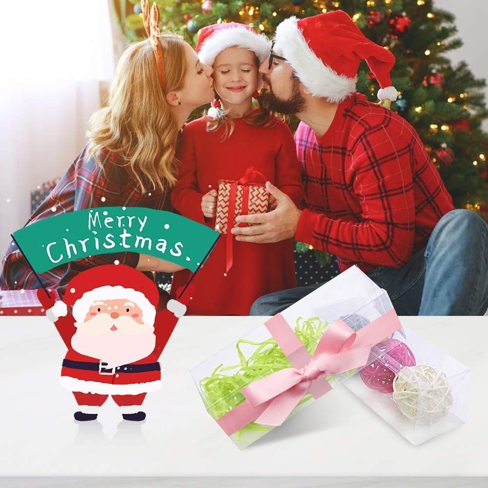 Caja de Favor Transparente 12PCS 3 x 3 x 6 pulgadas, Personalizado Logo, Ideal para Bodas, Fiestas y Baby Shower, Proveedor de Soluciones de Empaque.