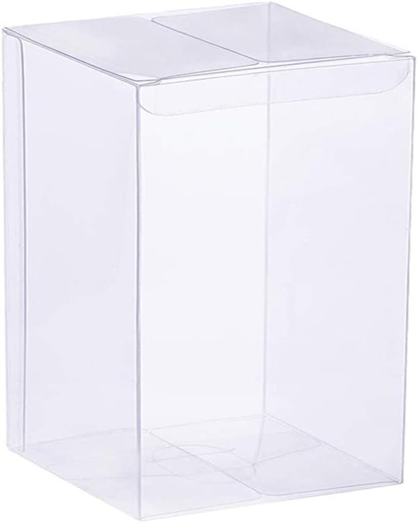 Caja de Favor Transparente 12PCS 3 x 3 x 6 pulgadas, Personalizado Logo, Ideal para Bodas, Fiestas y Baby Shower, Proveedor de Soluciones de Empaque.