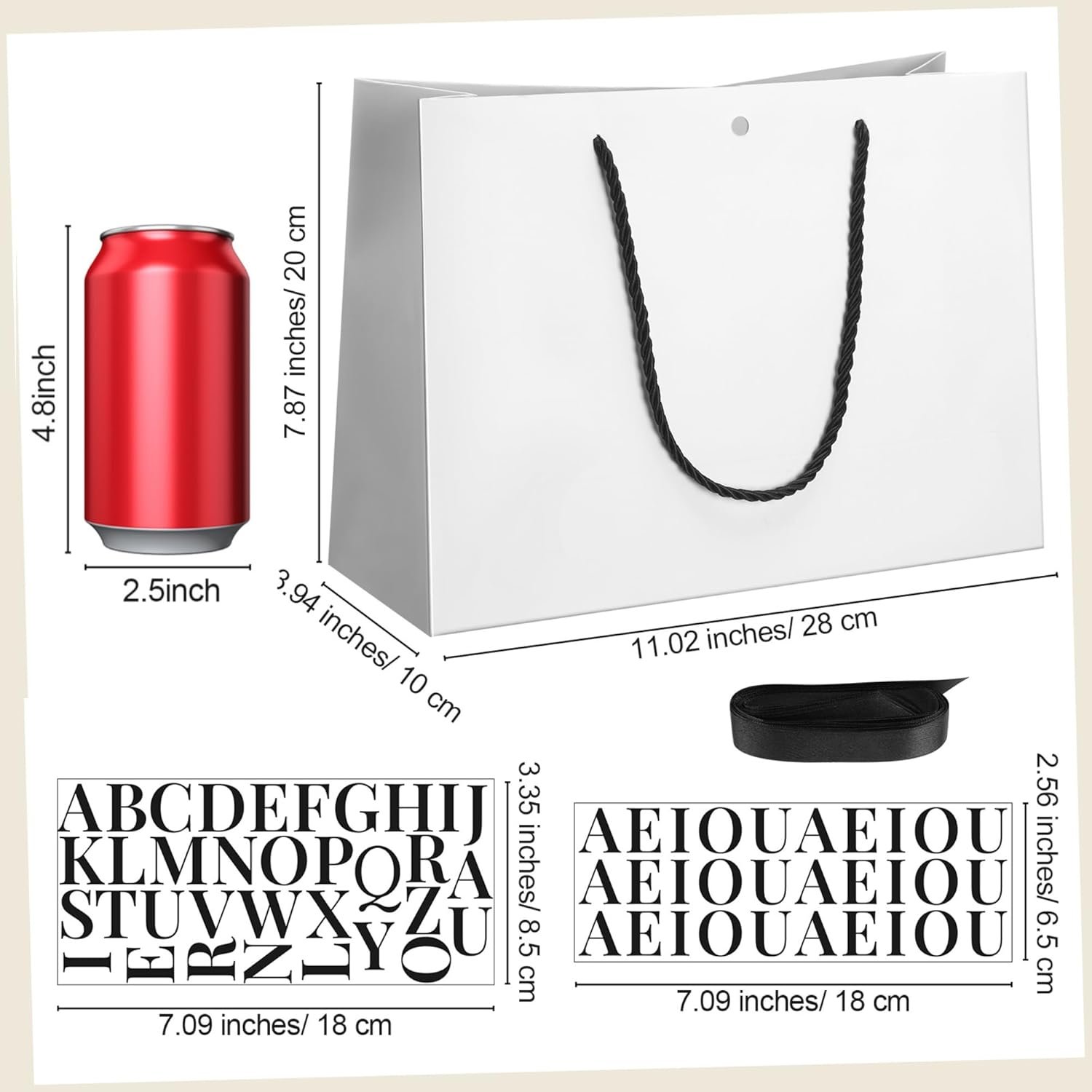 Bolsas de regalo de papel personalizadas para damas de honor con logo personalizado, set de 8 unidades de 11x8 pulgadas en negro y blanco, con lazo y etiquetas de nombre, para bodas, despedidas de soltera, compromisos y fiestas de cumpleaños, Proveedor de soluciones para eventos.