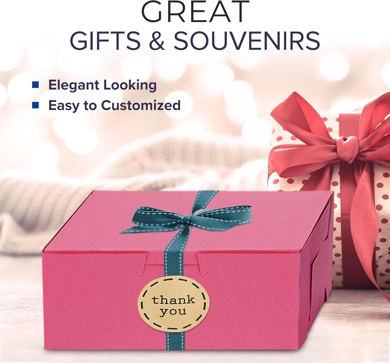 Cajas de pastelería rosas 8x8x4 [25 unidades] con logo personalizado para cupcakes, postres, galletas y dulces, ideal para empaques de panaderías y productos horneados caseros, fabricadas por un proveedor confiable.