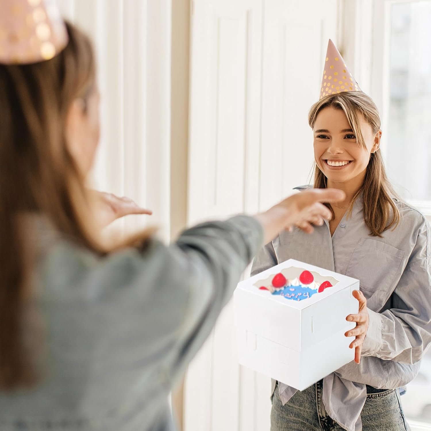 Cajas de pastel personalizadas con logo, 10 piezas de 8x8x8 pulgadas, cajas blancas para repostería, ideales para Día de San Valentín, Día de la Madre, bodas, cumpleaños, fiestas de marca blanca, proveedor.
