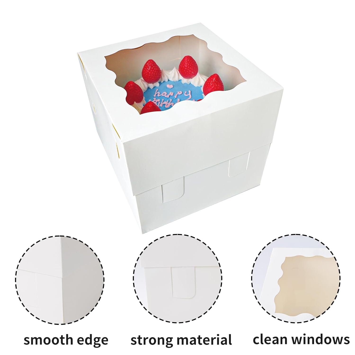 Cajas de pastel personalizadas con logo, 10 piezas de 8x8x8 pulgadas, cajas blancas para repostería, ideales para Día de San Valentín, Día de la Madre, bodas, cumpleaños, fiestas de marca blanca, proveedor.