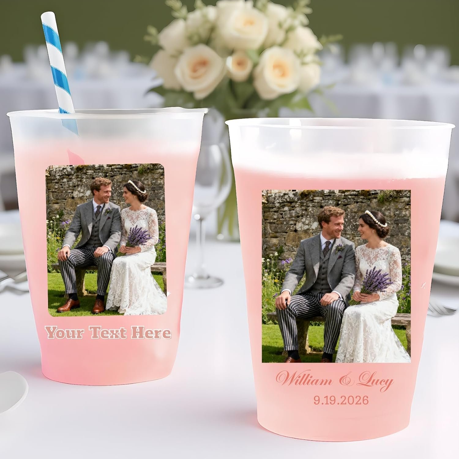 Cups Desechables Personalizados de 1-1000 unidades, vasos claros con Logo Personalizado, ideales para cumpleaños, bodas, eventos y Marca Blanca de Fábrica.