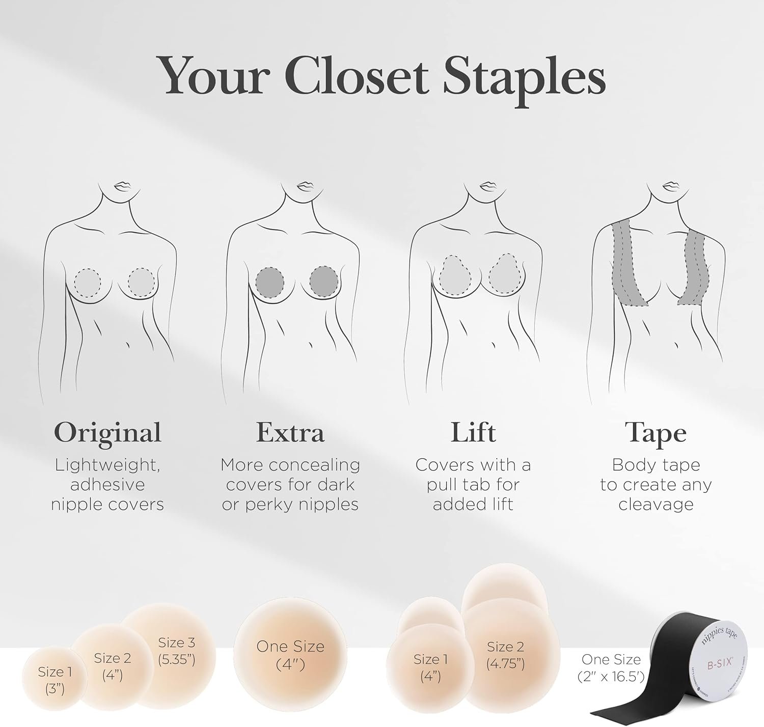 Cubiertas de pezón reutilizables para mujeres - Pasties de silicona adhesivos con estuche de viaje - Logo personalizado, estilo circular o levantador disponible - Proveedor de calidad.