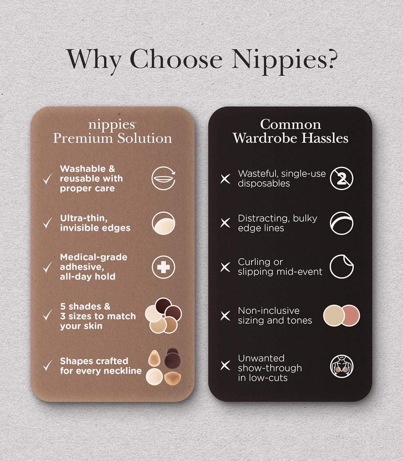 Cubiertas de pezón reutilizables para mujeres - Pasties de silicona adhesivos con estuche de viaje - Logo personalizado, estilo circular o levantador disponible - Proveedor de calidad.