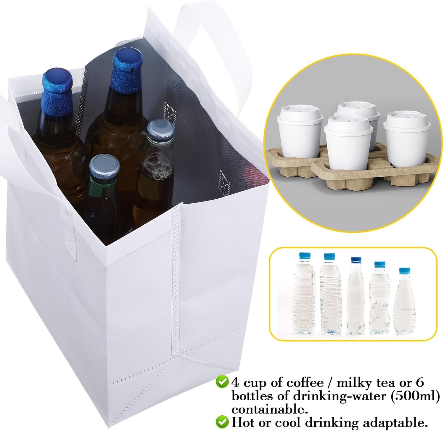 Bolsas Térmicas para Comida con Logo Personalizado, 50 Pcs para Café, Leche, Té, Comida Caliente y Fría, Mariscos Frescos, Refrigeración, Entrega de Pizza, Marca Blanca para Restaurantes y Negocios, Proveedor de Calidad.