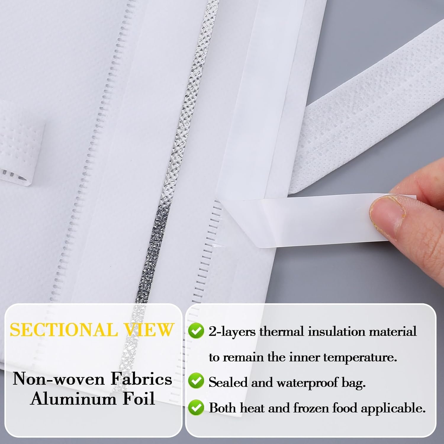 Bolsas Térmicas para Comida con Logo Personalizado, 50 Pcs para Café, Leche, Té, Comida Caliente y Fría, Mariscos Frescos, Refrigeración, Entrega de Pizza, Marca Blanca para Restaurantes y Negocios, Proveedor de Calidad.