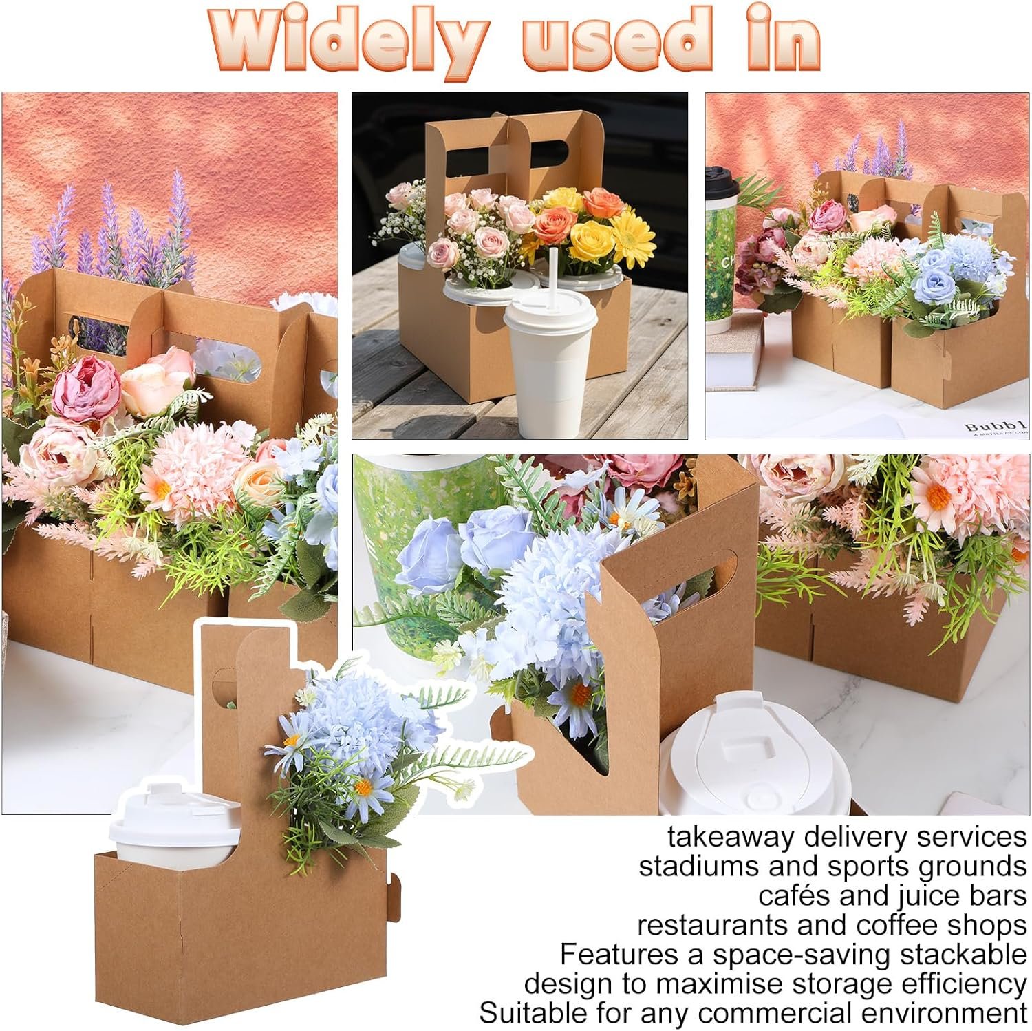 Logo Personalizado Soporte de Bebidas de Cartón desechable para 2 o 4 Tazas con Asas, ideal para bebidas frías o calientes, servicio de comida para llevar en café Producto de Marca Blanca de nuestro Proveedor. Logo Personalizado Soporte de Bebidas de Cartón desechable para 2 o 4 Tazas con Asas, ideal para bebidas frías o calientes, servicio de comida para llevar en café Producto de Marca Blanca de nuestro Proveedor.