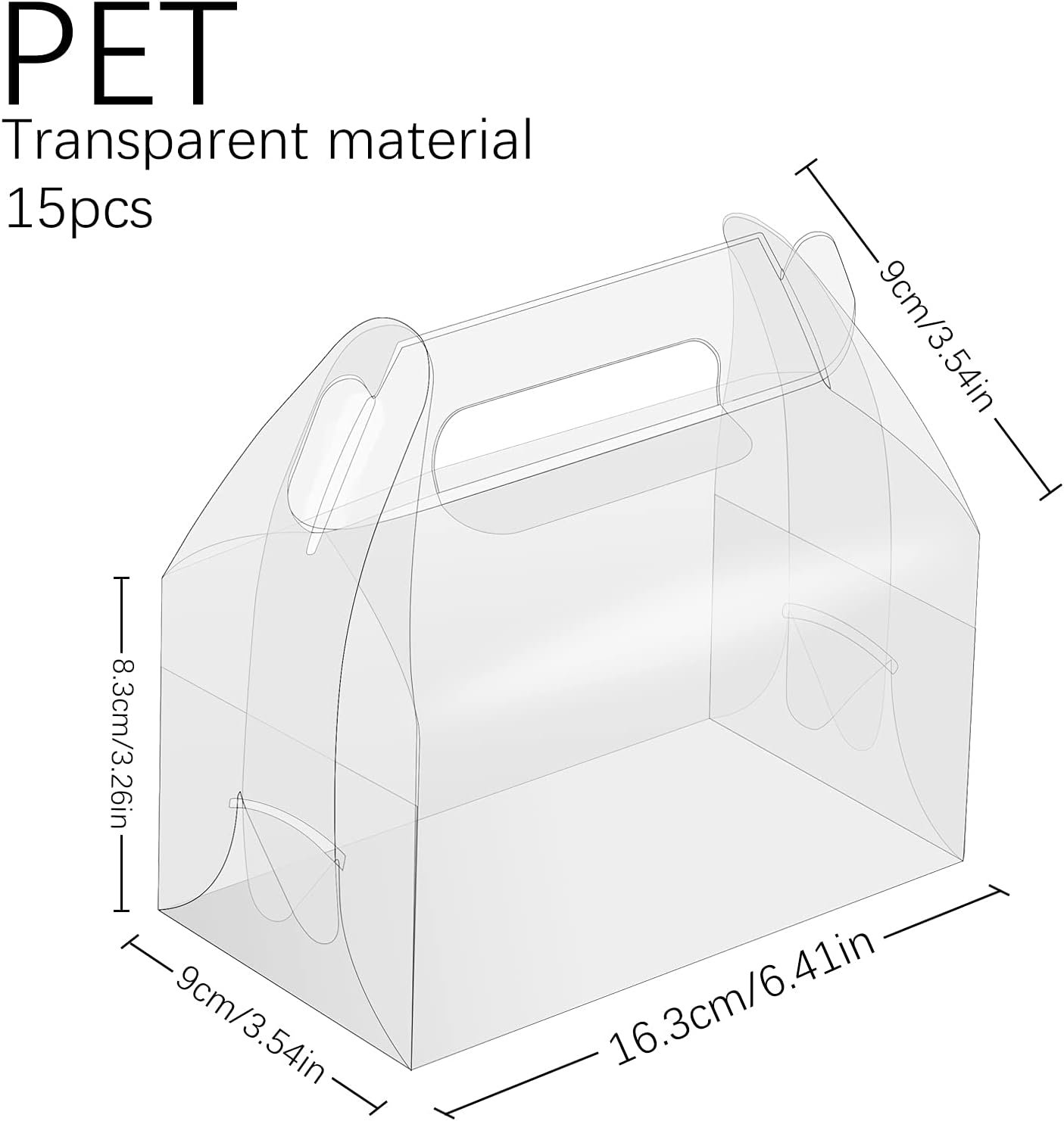 Caja de regalo de pastel clara de 15 unidades con logo personalizado, ideal para fiestas, postres, galletas y dulces, marca blanca, tamaño 6.3