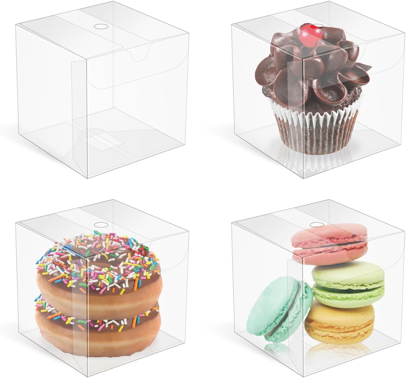 Cajas de regalo transparentes de 3x3x3 pulgadas con logo personalizado, 50 unidades de cajas para bombones de chocolate, ideales para cumpleaños y bodas, proveedor de soluciones para fiestas.