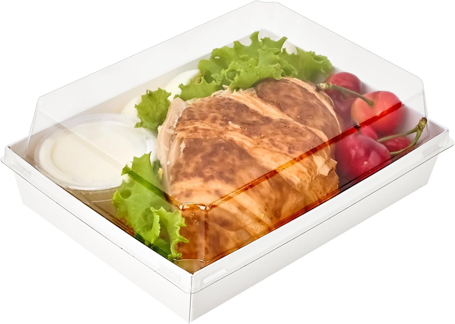 Cajas de Charcutería de 7x5 Pulgadas con Ventanas, 50 Pack de Cajas de Papel Desechables para Combinar con Logo Personalizado, Perfectas para Sandwiches, Fresas, Galletas, Cupcakes, Marca Blanca de Proveedor