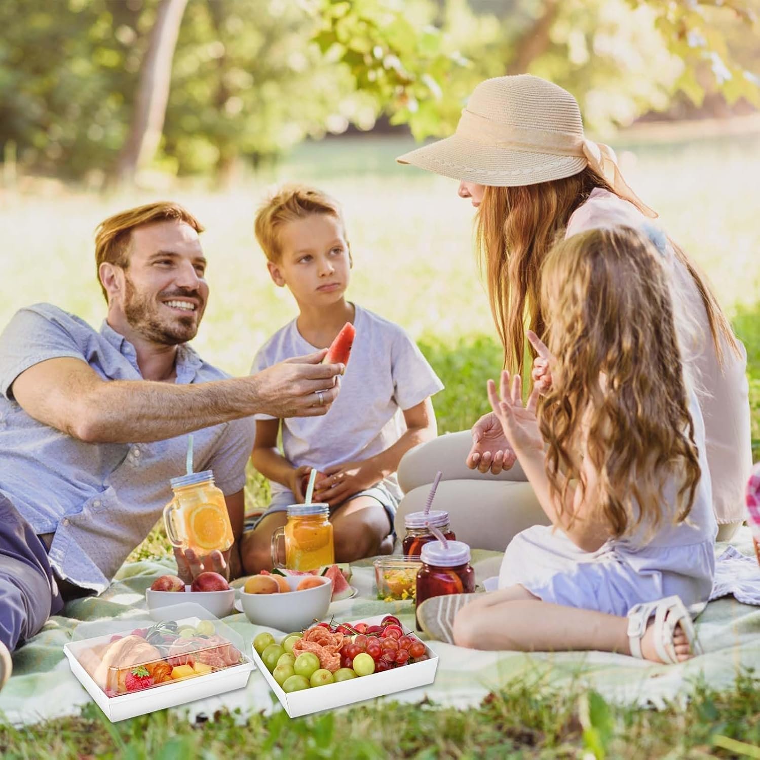 Cajas de Charcutería de 7x5 Pulgadas con Ventanas, 50 Pack de Cajas de Papel Desechables para Combinar con Logo Personalizado, Perfectas para Sandwiches, Fresas, Galletas, Cupcakes, Marca Blanca de Proveedor