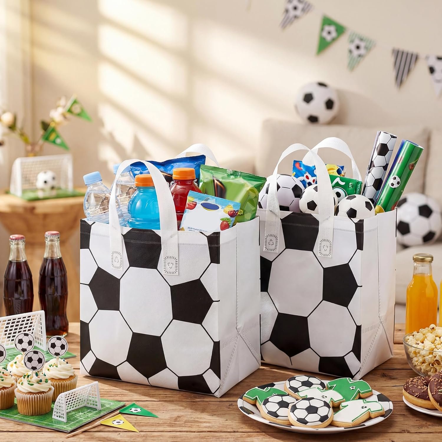 Bolsas térmicas personalizadas de fútbol para entrega de comida, 50 piezas, ideales para galletas, panadería, alimentos fríos y calientes, bolsas para llevar de fiesta y catering, Marca Blanca, proveedor confiable.