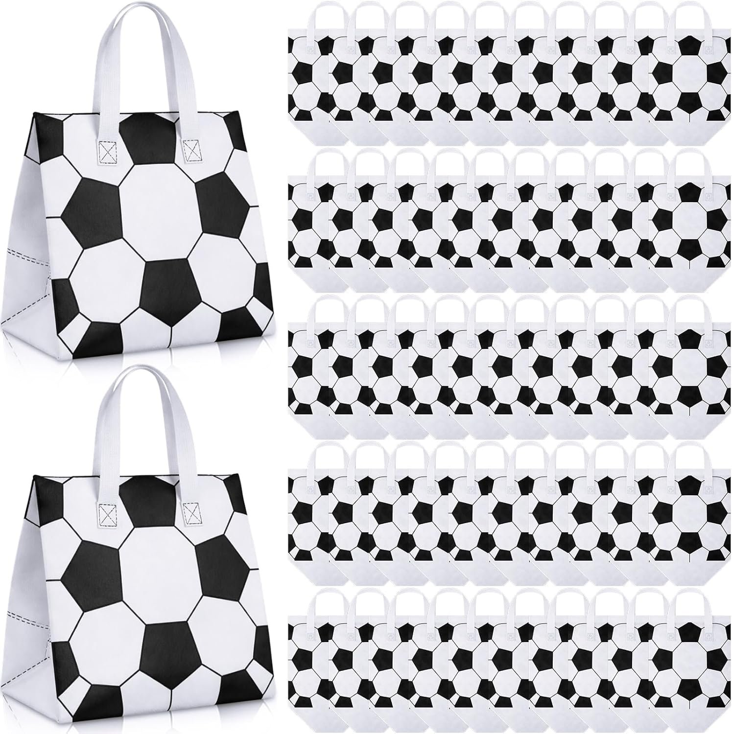 Bolsas térmicas personalizadas de fútbol para entrega de comida, 50 piezas, ideales para galletas, panadería, alimentos fríos y calientes, bolsas para llevar de fiesta y catering, Marca Blanca, proveedor confiable.