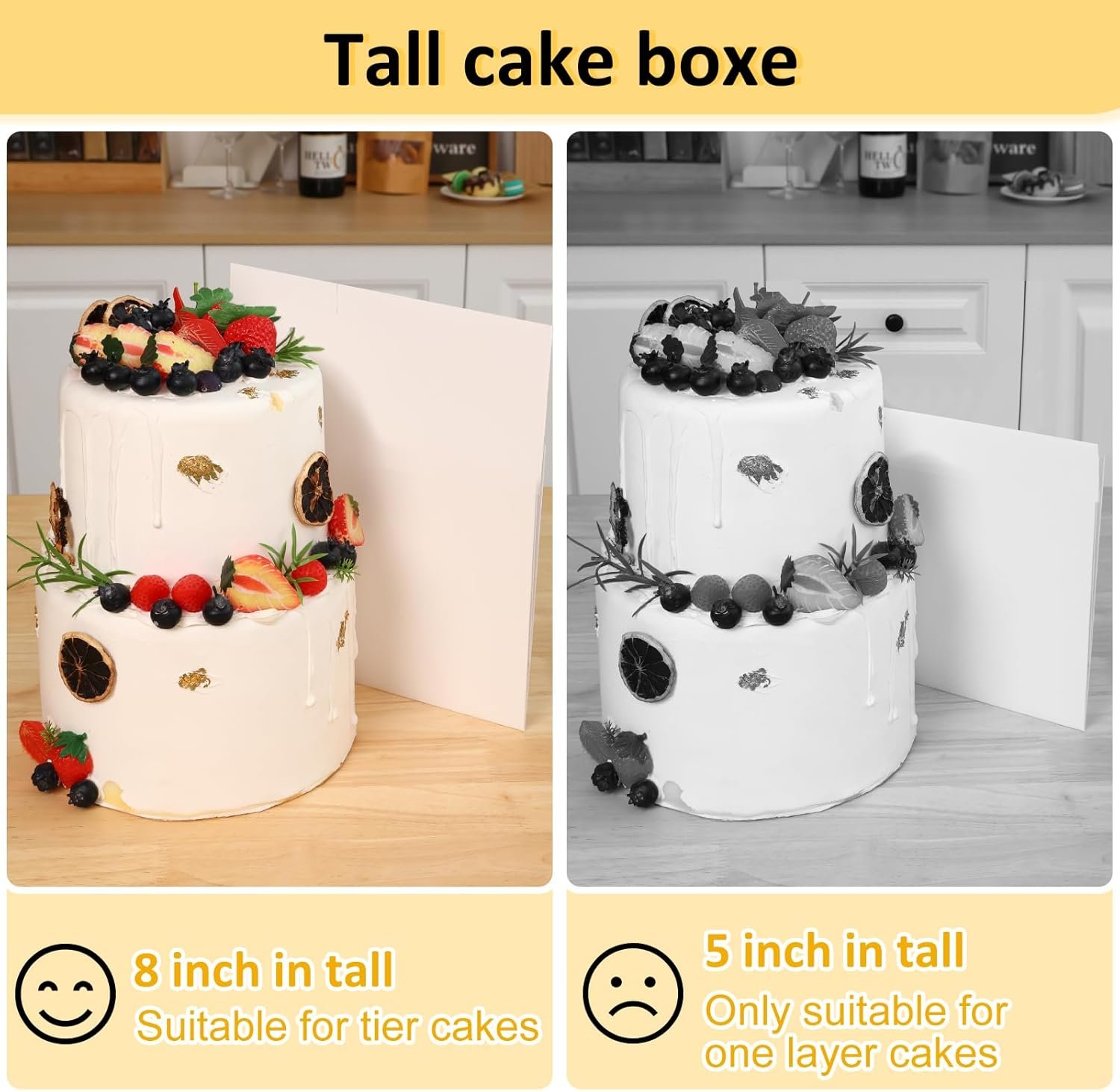 Logo Personalizado 12 cajas de pastel, carretas para tortas de 10x10x8 pulgadas con ventana, caja cuadrada para repostería con tapas para donas, tartas, galletas, boda, cumpleaños, Fabricante.