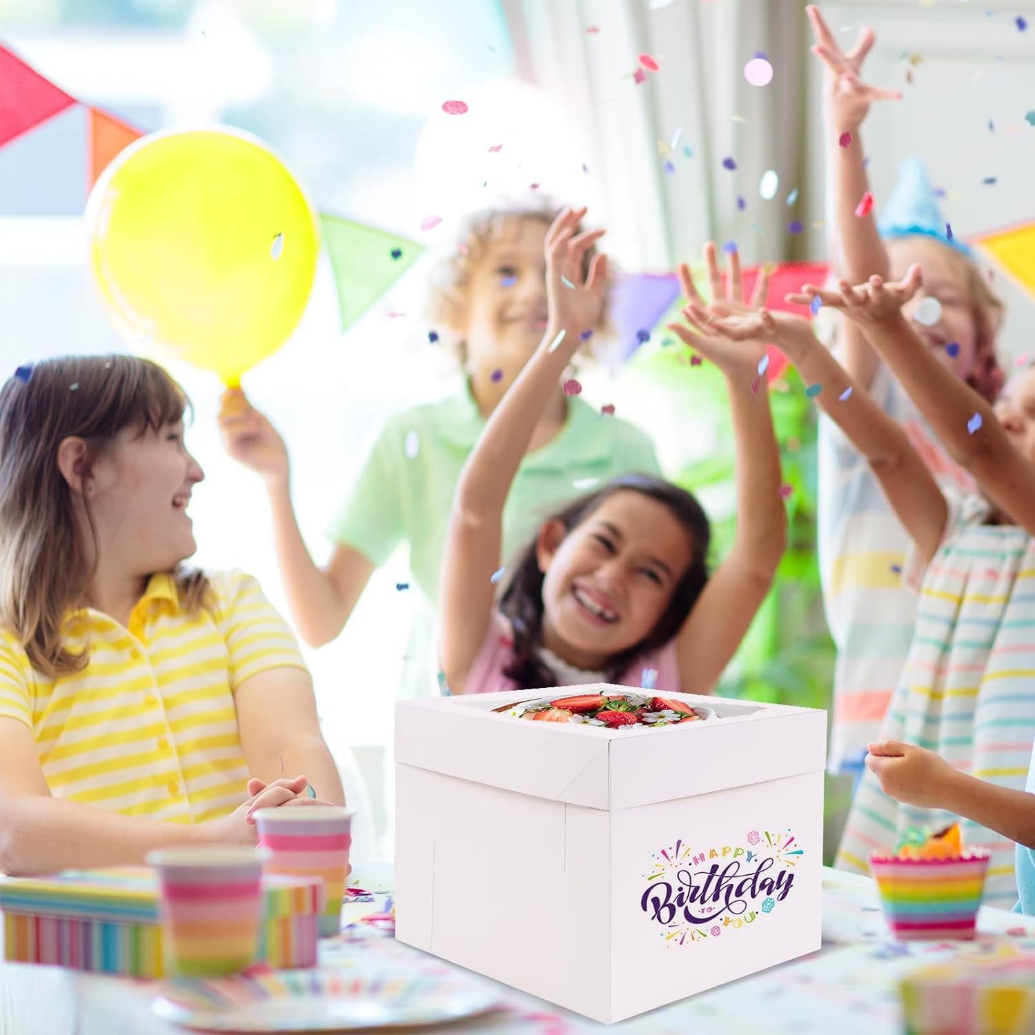 Logo Personalizado 12 cajas de pastel, carretas para tortas de 10x10x8 pulgadas con ventana, caja cuadrada para repostería con tapas para donas, tartas, galletas, boda, cumpleaños, Fabricante.