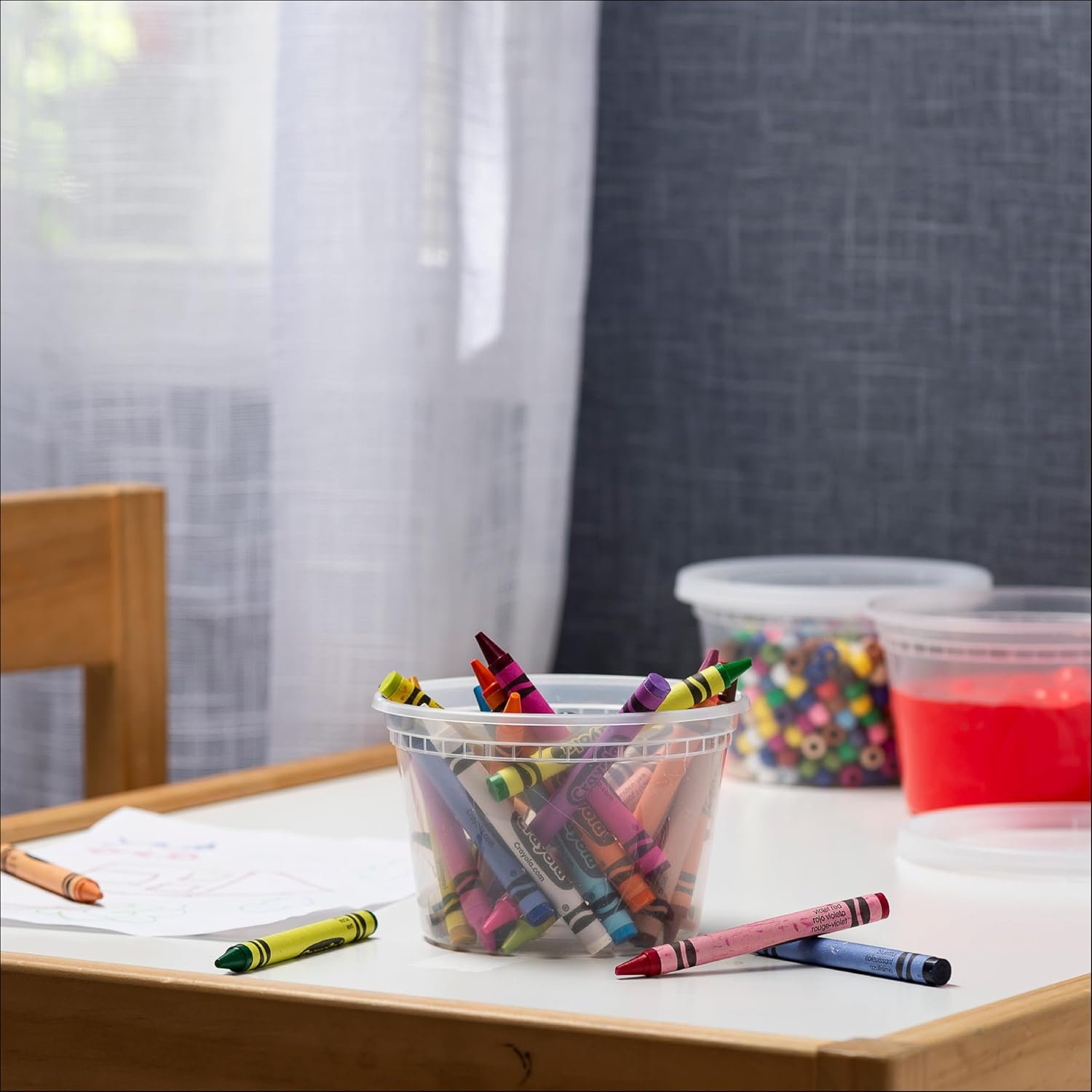 Contenedores Deli de Plástico con Tapa Personalizados [48 Sets - 16 oz.] para Almacenamiento de Alimentos - Envases Desechables para Sopa con Tapa Hermética para Congelador y Comida para Llevar - Fábrica Proveedora