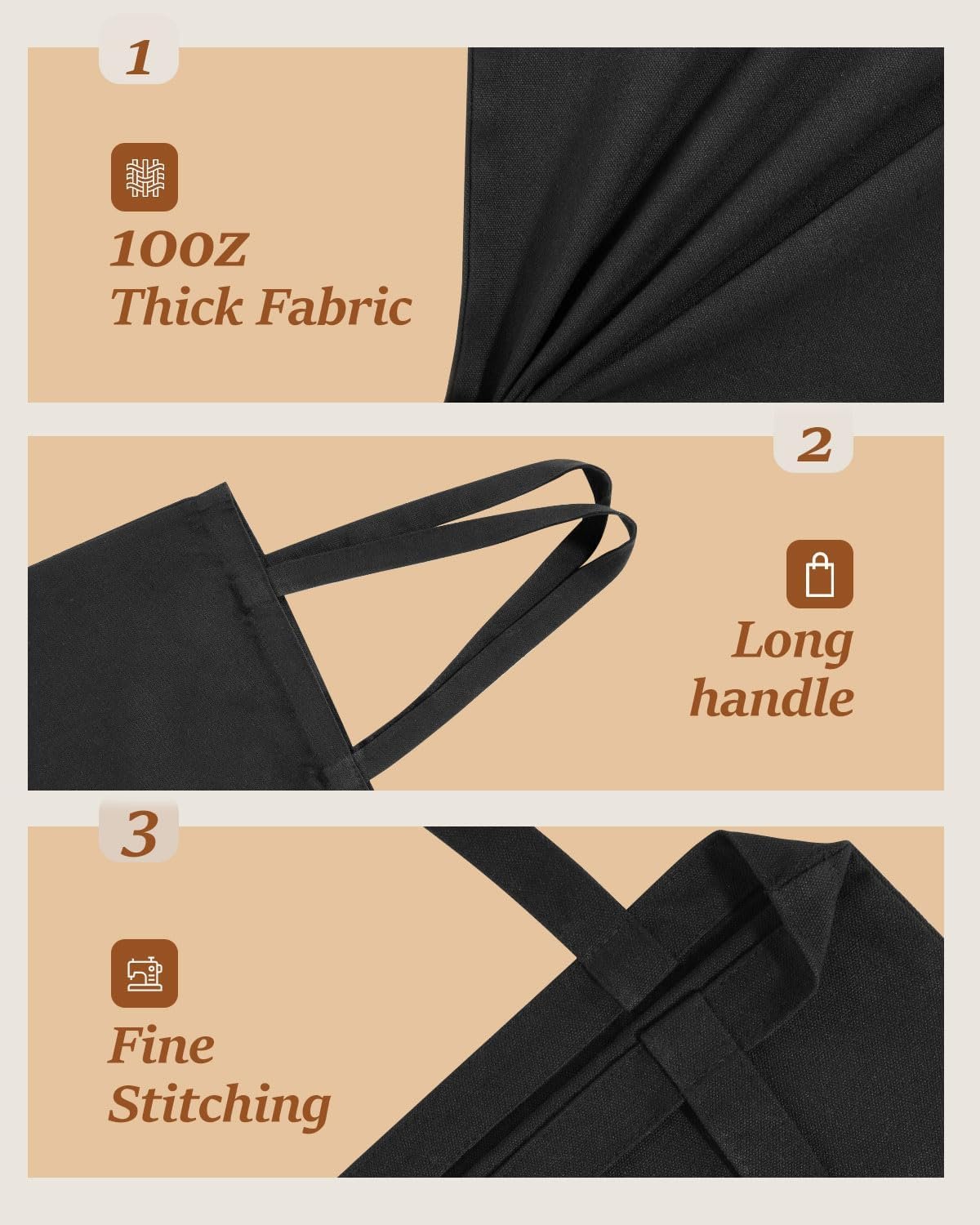 Tote Bag de Marca Blanca para Proyectos DIY, Bolsas de Lona de 13x15 Pulgadas para Compras, 10oz Tela Lavable a Máquina con Logo Personalizado, Fábrica Disponibles.