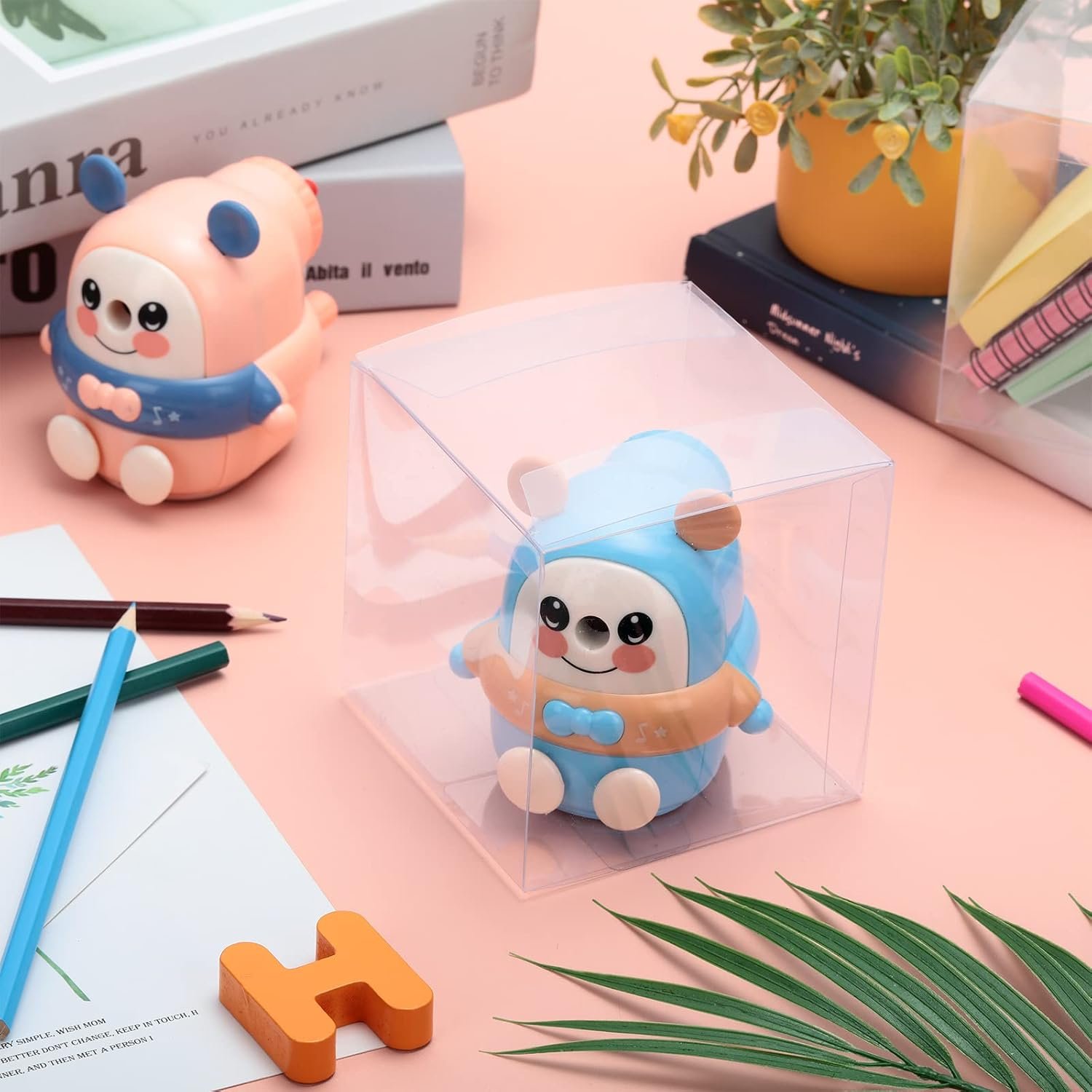 Cajas de Favor Transparentes 4 x 4 x 4 Pulgadas con Logo Personalizado – Paquete de 100 Piezas de PVC para Dulces y Regalos – Ideal para Marca Blanca en Fábrica para Fiestas de Bodas, Baby Shower y Regreso a Clases