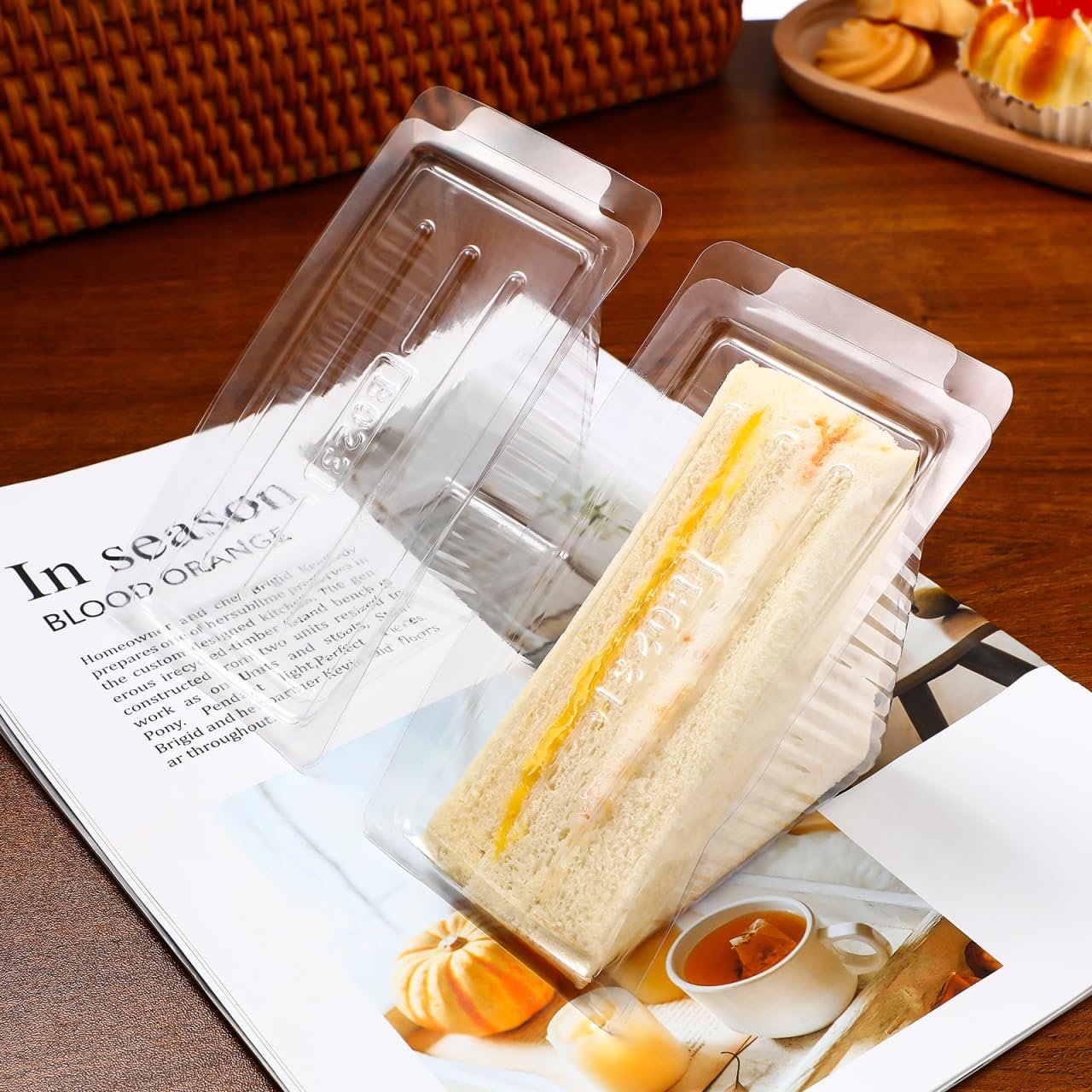 Caja de Empaque de Sándwich de Plástico Transparente con Tapa Articulada 5.9X3.34X3.14 Pulgadas para Almacenamiento de Comida de Almuerzo y Fiestas con Logo Personalizado, excelente opción para panaderías y Fabricante. Ideal para porciones de pasteles y sándwiches. Caja de Empaque de Sándwich de Plástico Transparente con Tapa Articulada 5.9X3.34X3.14 Pulgadas para Almacenamiento de Comida de Almuerzo y Fiestas con Logo Personalizado, excelente opción para panaderías y Fabricante. Ideal para porciones de pasteles y sándwiches.