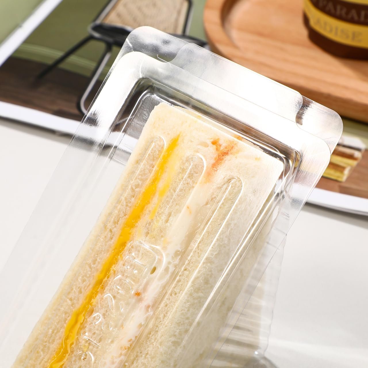 Caja de Empaque de Sándwich de Plástico Transparente con Tapa Articulada 5.9X3.34X3.14 Pulgadas para Almacenamiento de Comida de Almuerzo y Fiestas con Logo Personalizado, excelente opción para panaderías y Fabricante. Ideal para porciones de pasteles y sándwiches. Caja de Empaque de Sándwich de Plástico Transparente con Tapa Articulada 5.9X3.34X3.14 Pulgadas para Almacenamiento de Comida de Almuerzo y Fiestas con Logo Personalizado, excelente opción para panaderías y Fabricante. Ideal para porciones de pasteles y sándwiches.
