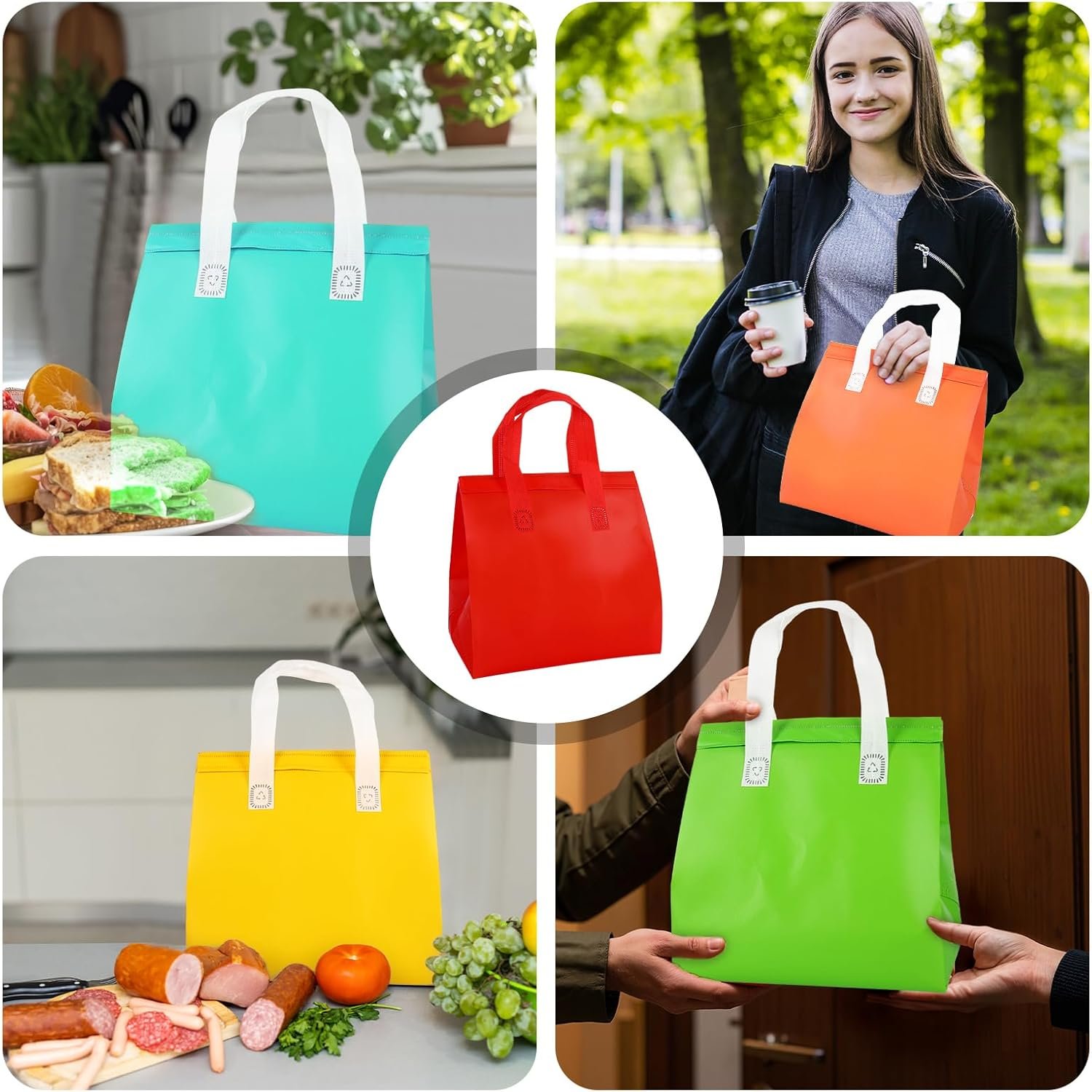 Logo Personalizado Bolsa Térmica Desechable 18 Piezas para Comida y Bebidas Frías o Calientes, Ideal para Entrega de Alimentos y Bebidas, Proveedor de Soluciones y Accesorios en 6 Colores Clásicos.