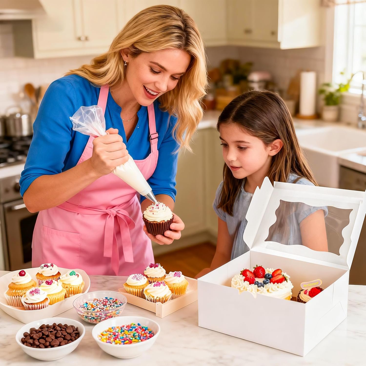 Logo Personalizado 8 Packs de Cajas Bento para Pasteles y Cupcakes con Ventana Transparente que Acomodan 2 Cupcakes y 1 Mini Pastel para Empaque de Regalos Dulces Marca Blanca de Proveedor. Logo Personalizado 8 Packs de Cajas Bento para Pasteles y Cupcakes con Ventana Transparente que Acomodan 2 Cupcakes y 1 Mini Pastel para Empaque de Regalos Dulces Marca Blanca de Proveedor.