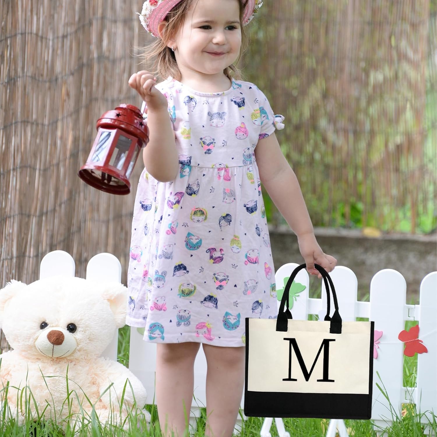 Tote Bag Compacto de Lona Personalizada con Inicial - 10x8.5 IN, Regalo Personalizado para Bodas y Cumpleaños, Proveedor de Logo Personalizado