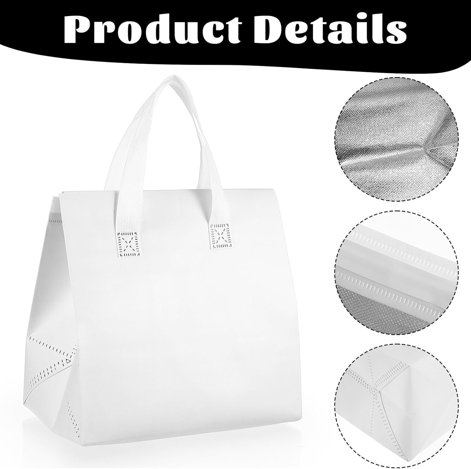 Logo Personalizado Bolsa Térmica para Comida para Llevar en Pack de 20, Ideal para Café, Leche, Té, Comida Caliente y Fría, Marisco Fresco, Pizza, Catering y Restaurantes (9.4 x 5.9 x 9.4 Pulgadas, Blanca) de Proveedor.