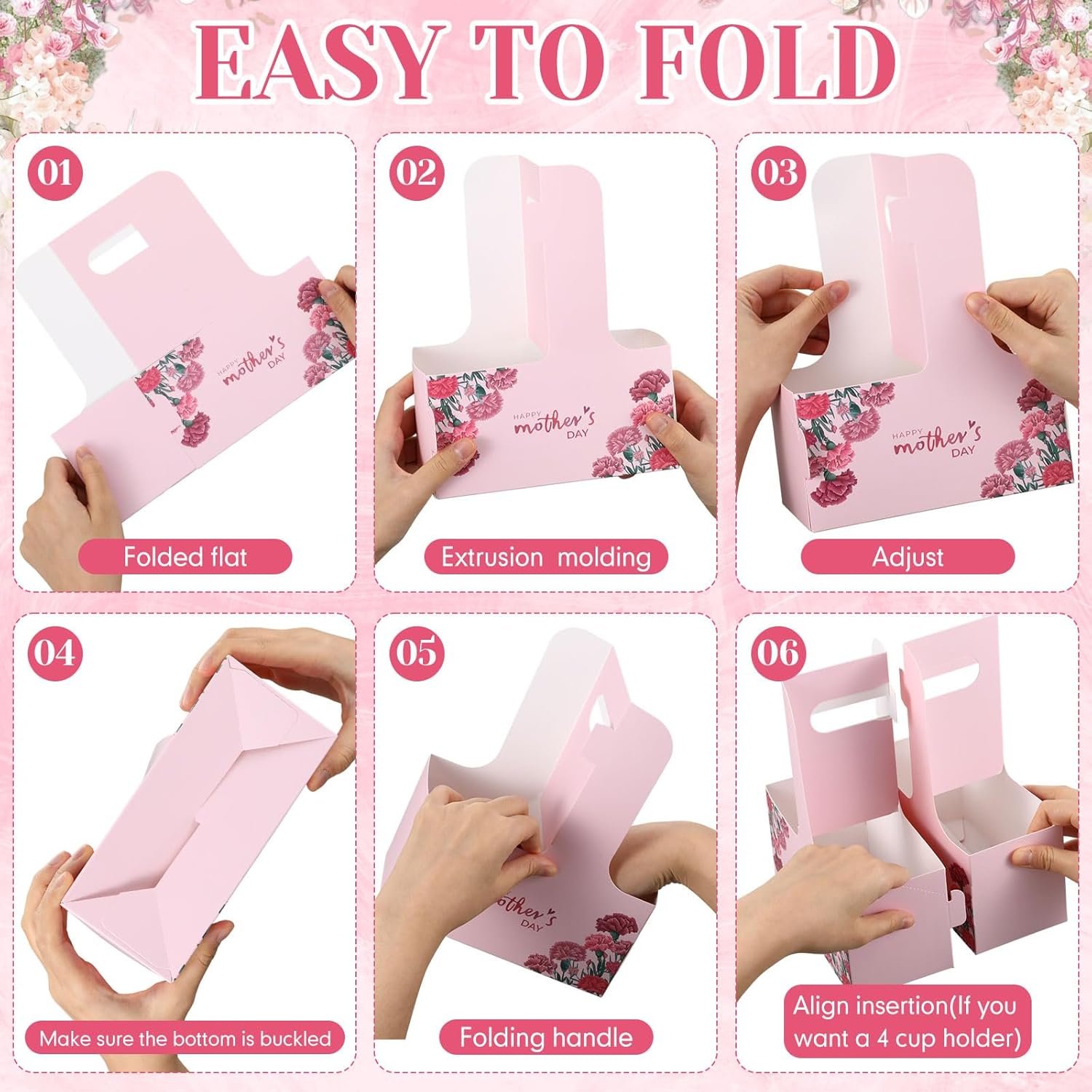 Logo Personalizado 24 Piezas Porta Bebidas de Cartón Desechable de 2 Tazas con Asa, Bandeja Plegable para Bebidas Calientes y Frías, Ideal para Suministros del Día de la Madre, Fabricante de Envases. Logo Personalizado 24 Piezas Porta Bebidas de Cartón Desechable de 2 Tazas con Asa, Bandeja Plegable para Bebidas Calientes y Frías, Ideal para Suministros del Día de la Madre, Fabricante de Envases.