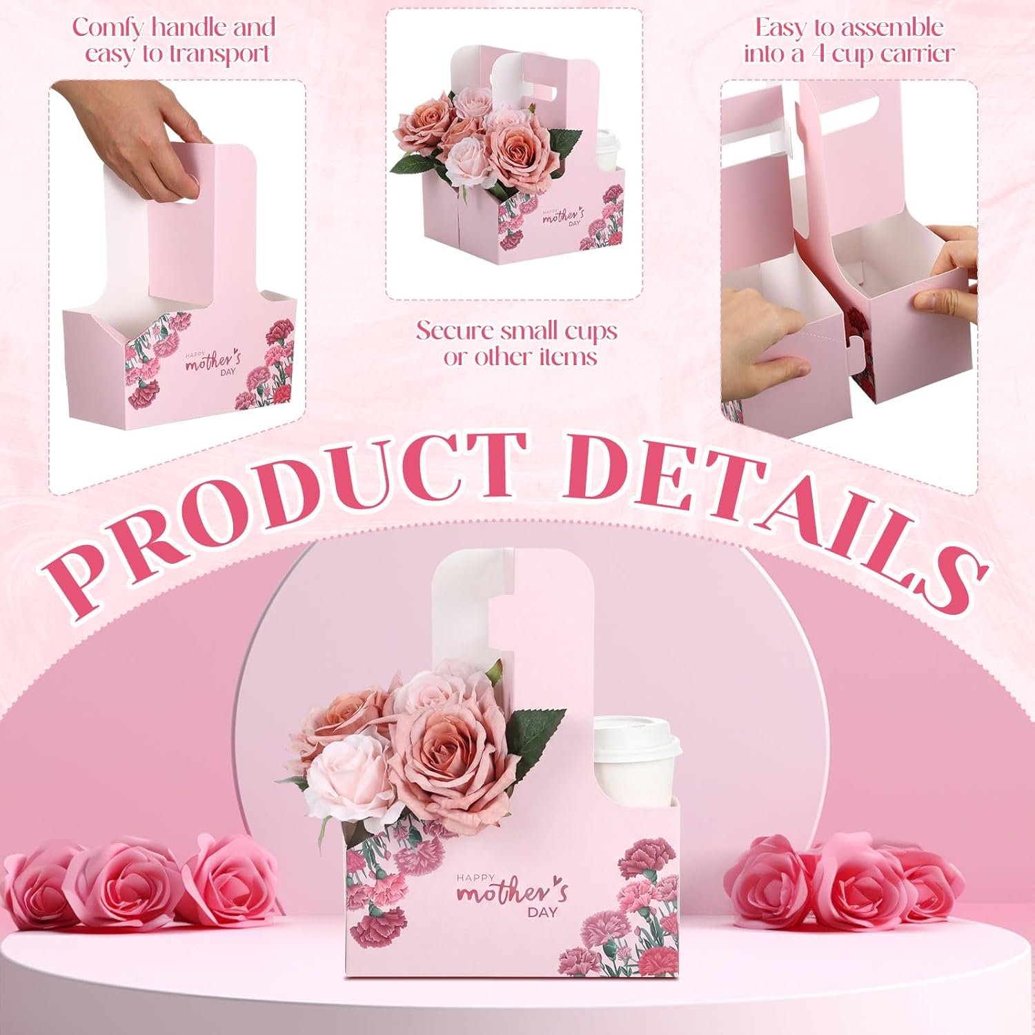 Logo Personalizado 24 Piezas Porta Bebidas de Cartón Desechable de 2 Tazas con Asa, Bandeja Plegable para Bebidas Calientes y Frías, Ideal para Suministros del Día de la Madre, Fabricante de Envases. Logo Personalizado 24 Piezas Porta Bebidas de Cartón Desechable de 2 Tazas con Asa, Bandeja Plegable para Bebidas Calientes y Frías, Ideal para Suministros del Día de la Madre, Fabricante de Envases.