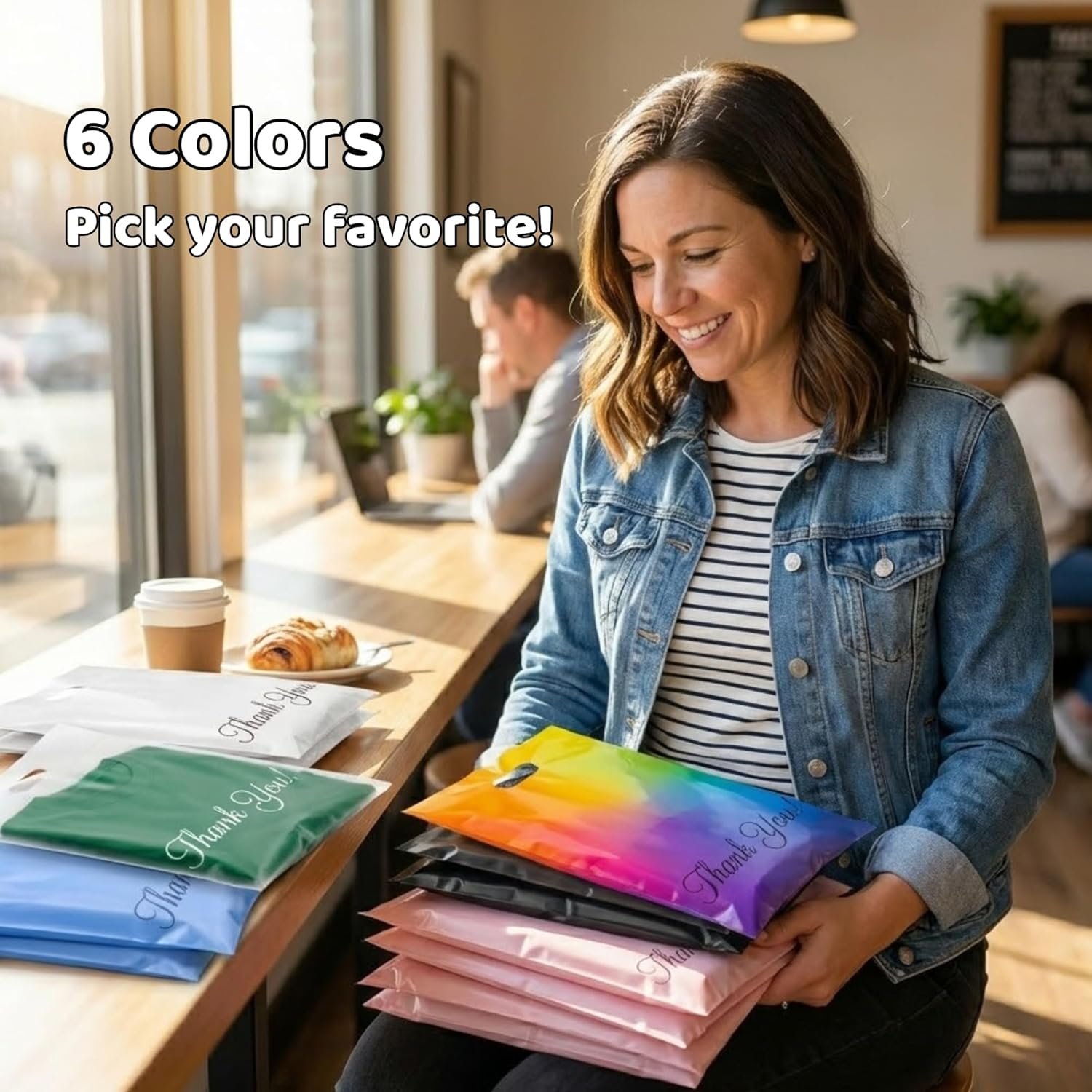 Bolsas de camiseta frosted 10x13, 100 bolsas de envío para ropa, Bolsas de polipropileno con logo personalizado, sobres para pequeños negocios, mailers con asa de proveedor.